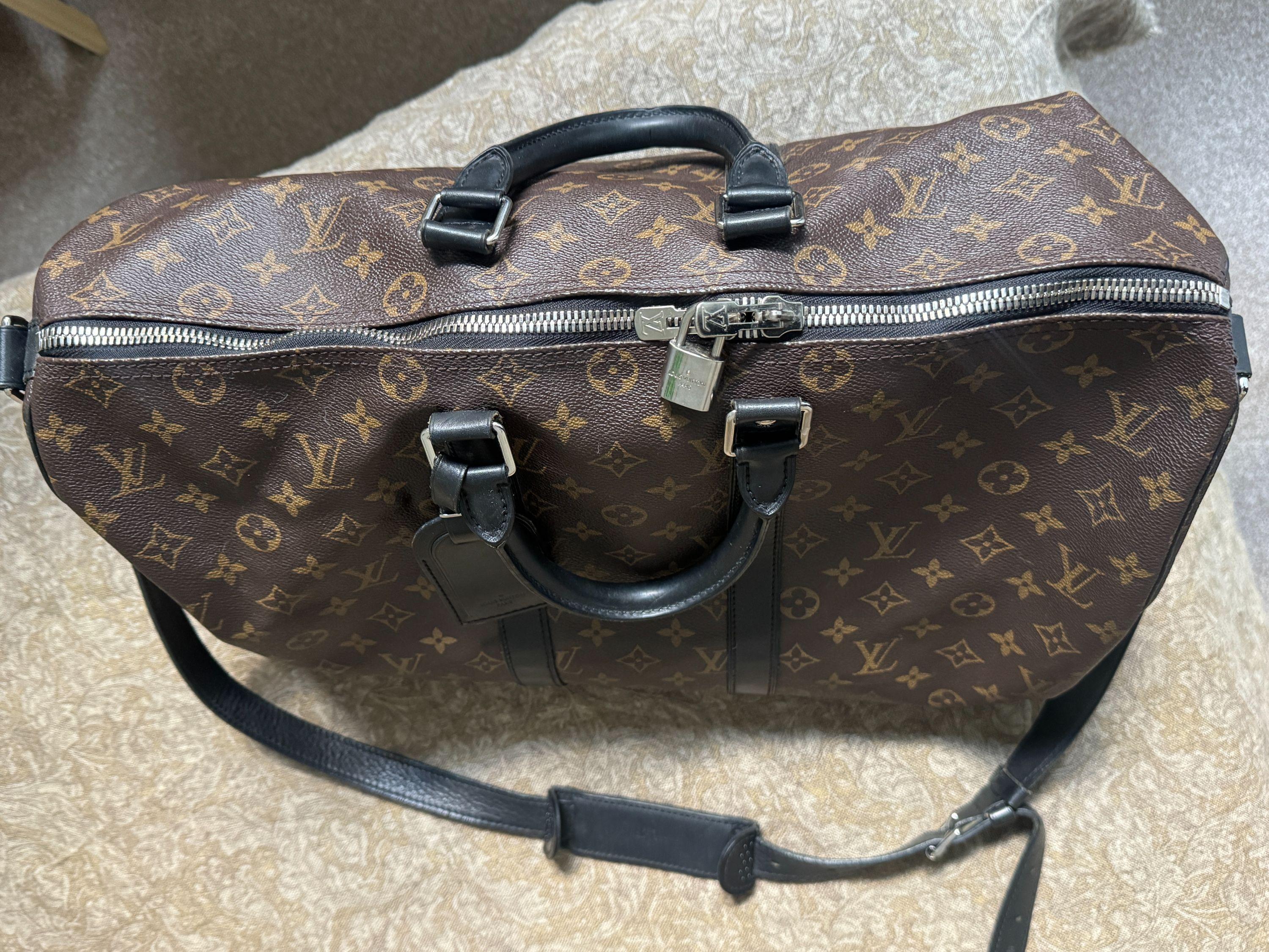 Louis Vuitton Coated Canvas Keepall Bandouliere 45