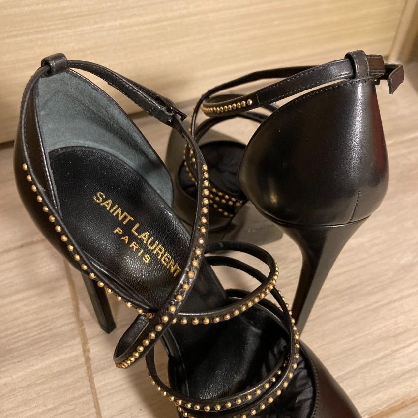 Saint Laurent Janis Studded Wrap Sandals