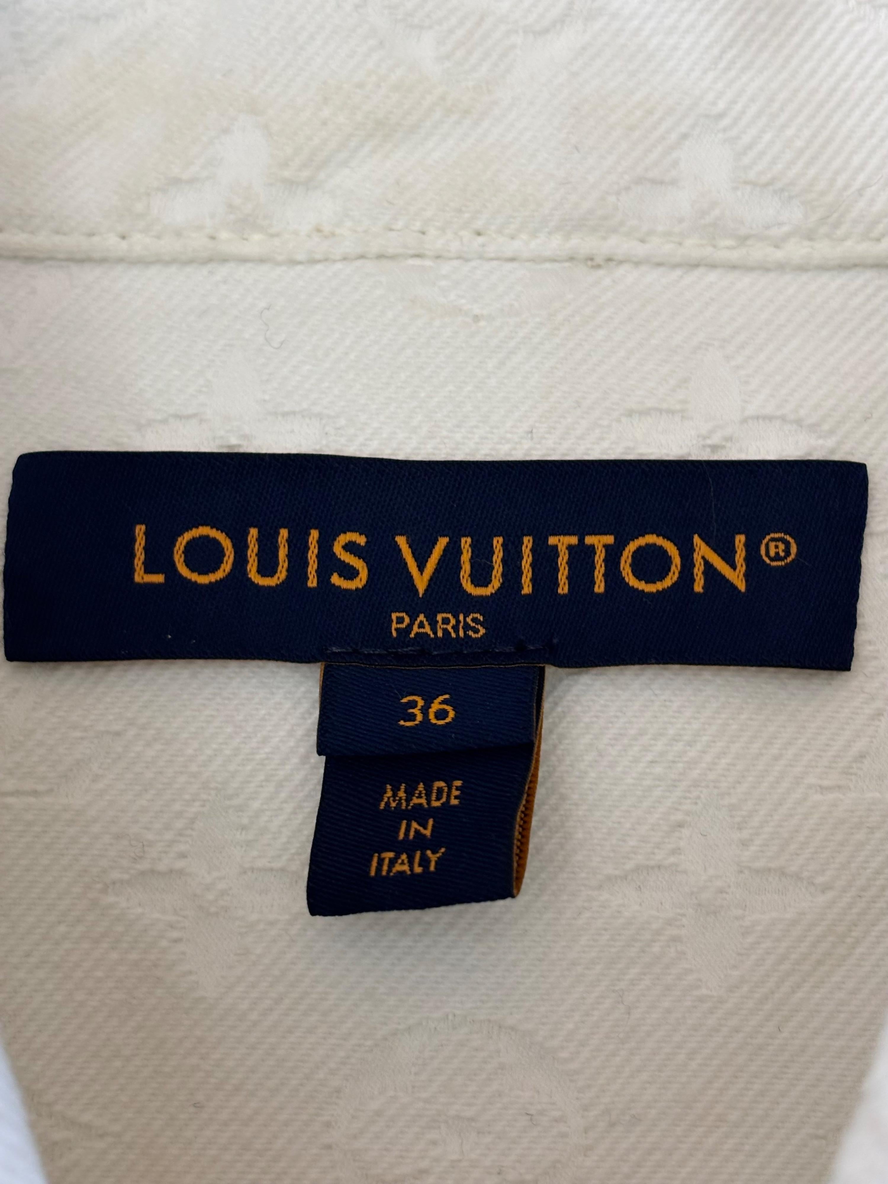 Louis Vuitton White Monogram Sleeveless Denim Jacket