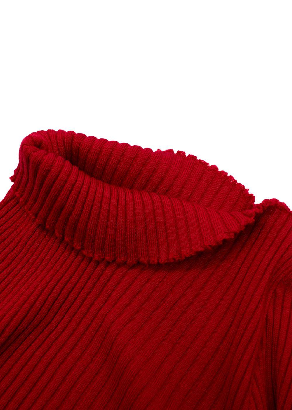 Marques Almeida Red Knitted Asymmetric Wool Dress