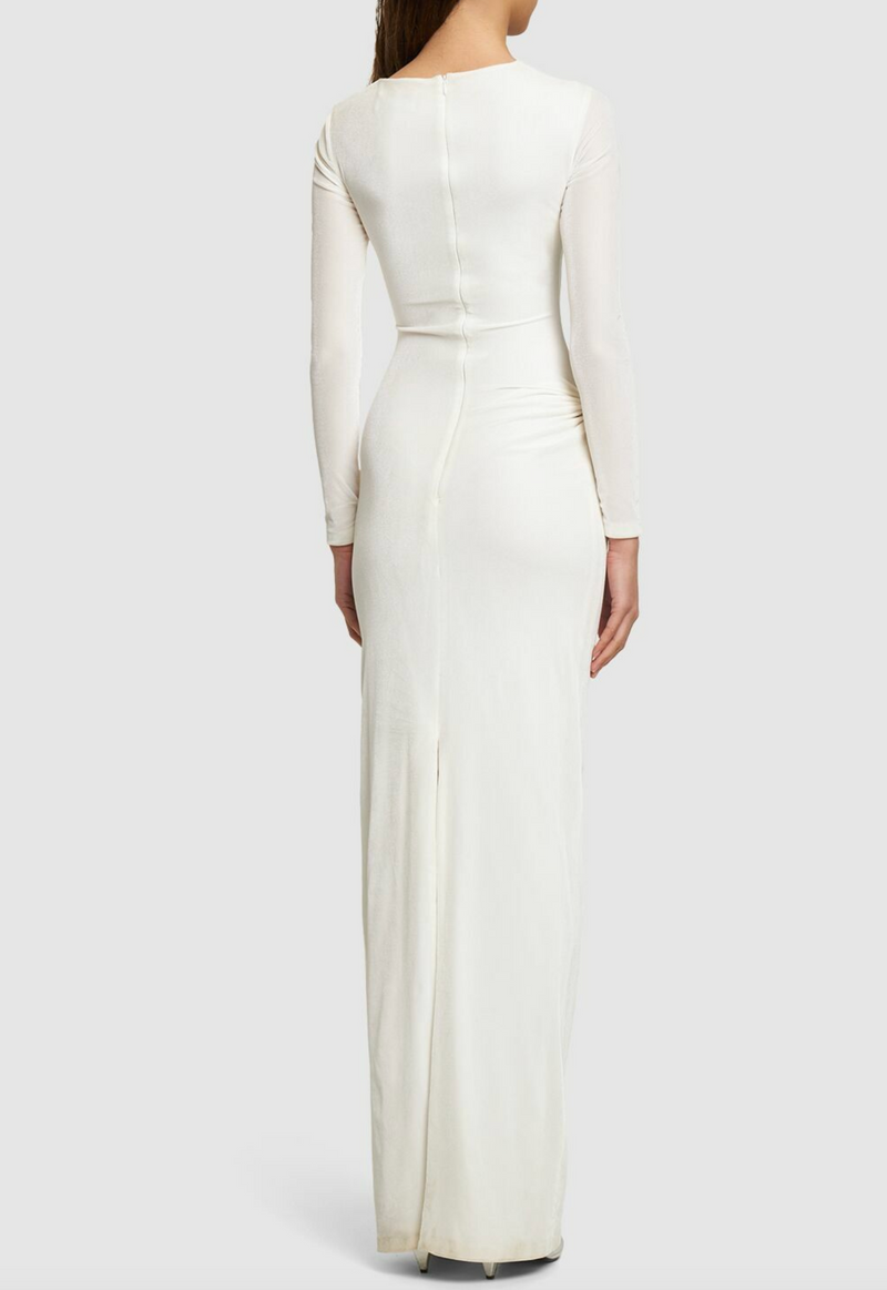 16arlington Nubria Draped Velvet Maxi Dress