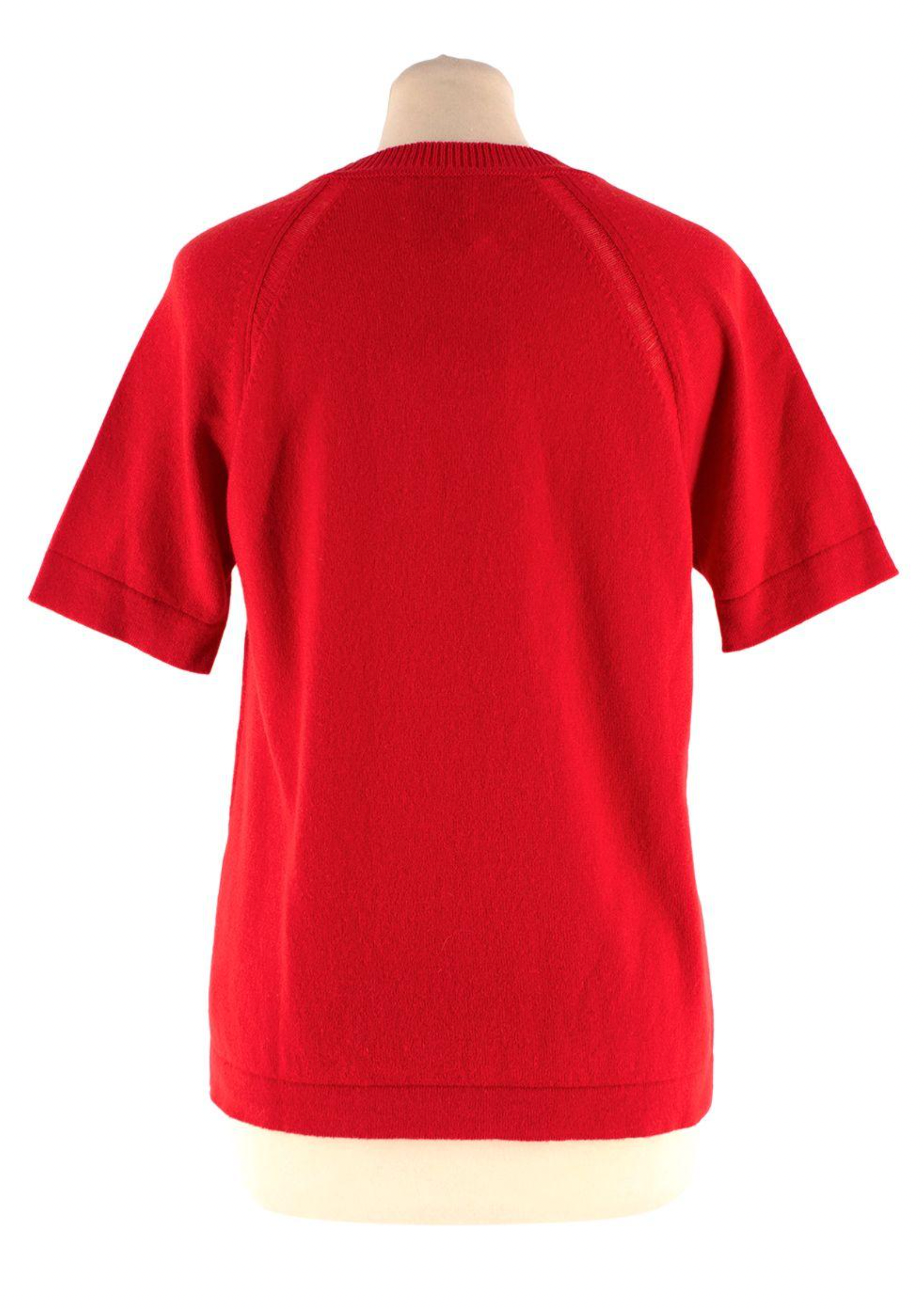 Barrie Red Cashmere Short Sleeve Top