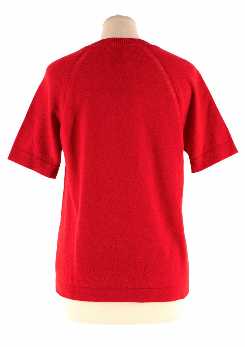 Barrie Red Cashmere Short Sleeve Top