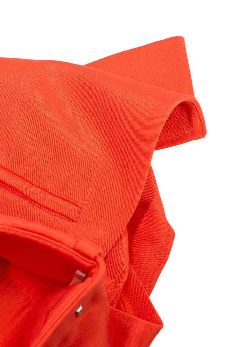 Orange Wool  Asymmetric Skort