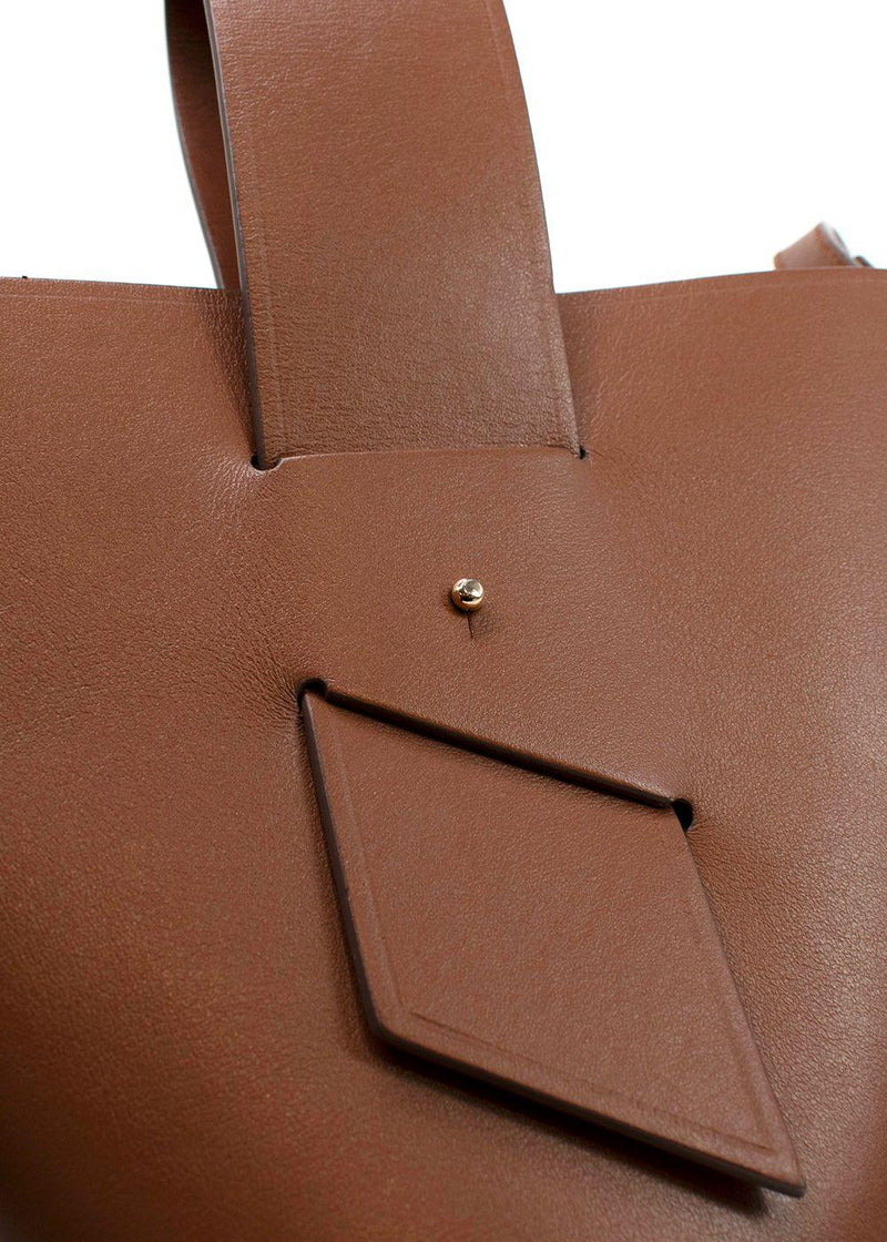 Carolina Santo Domingo Brown Leather Amphore Melone Bucket Bag