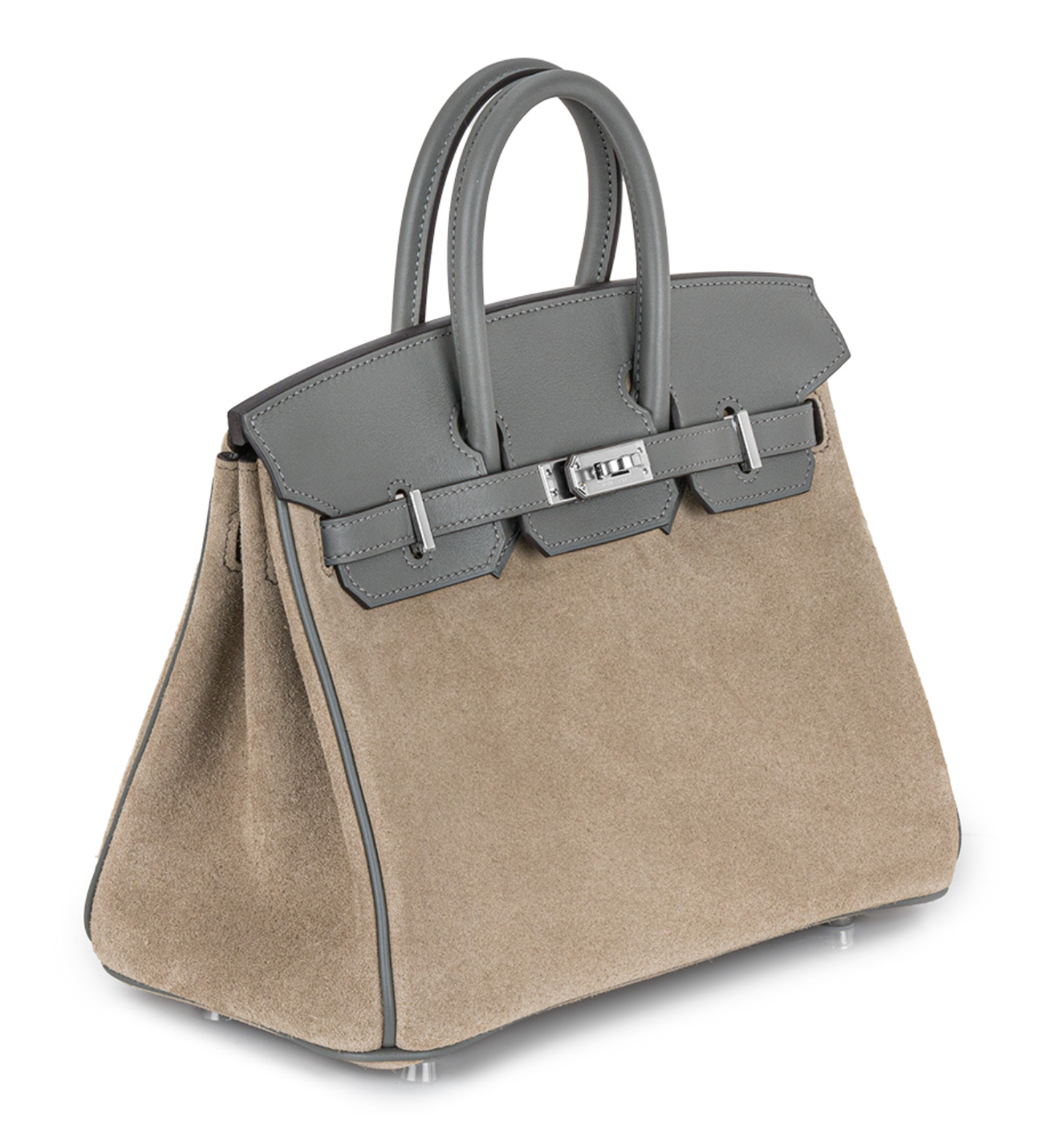 Hermes Gris Meyer & Gris Caillou Grizzly Birkin 25 PHW
