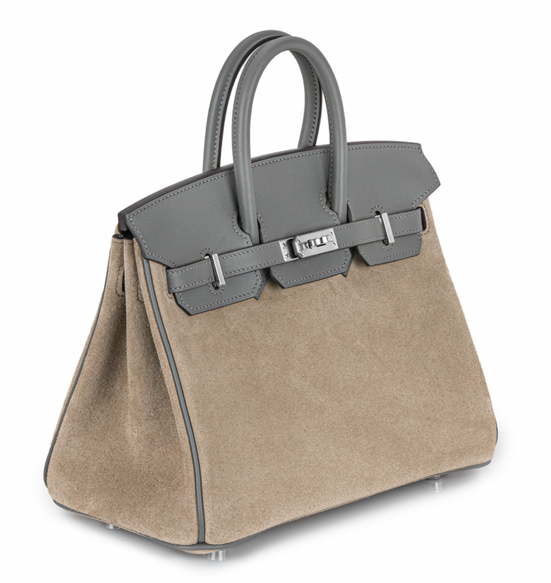 Hermes Gris Meyer & Gris Caillou Grizzly Birkin 25 PHW