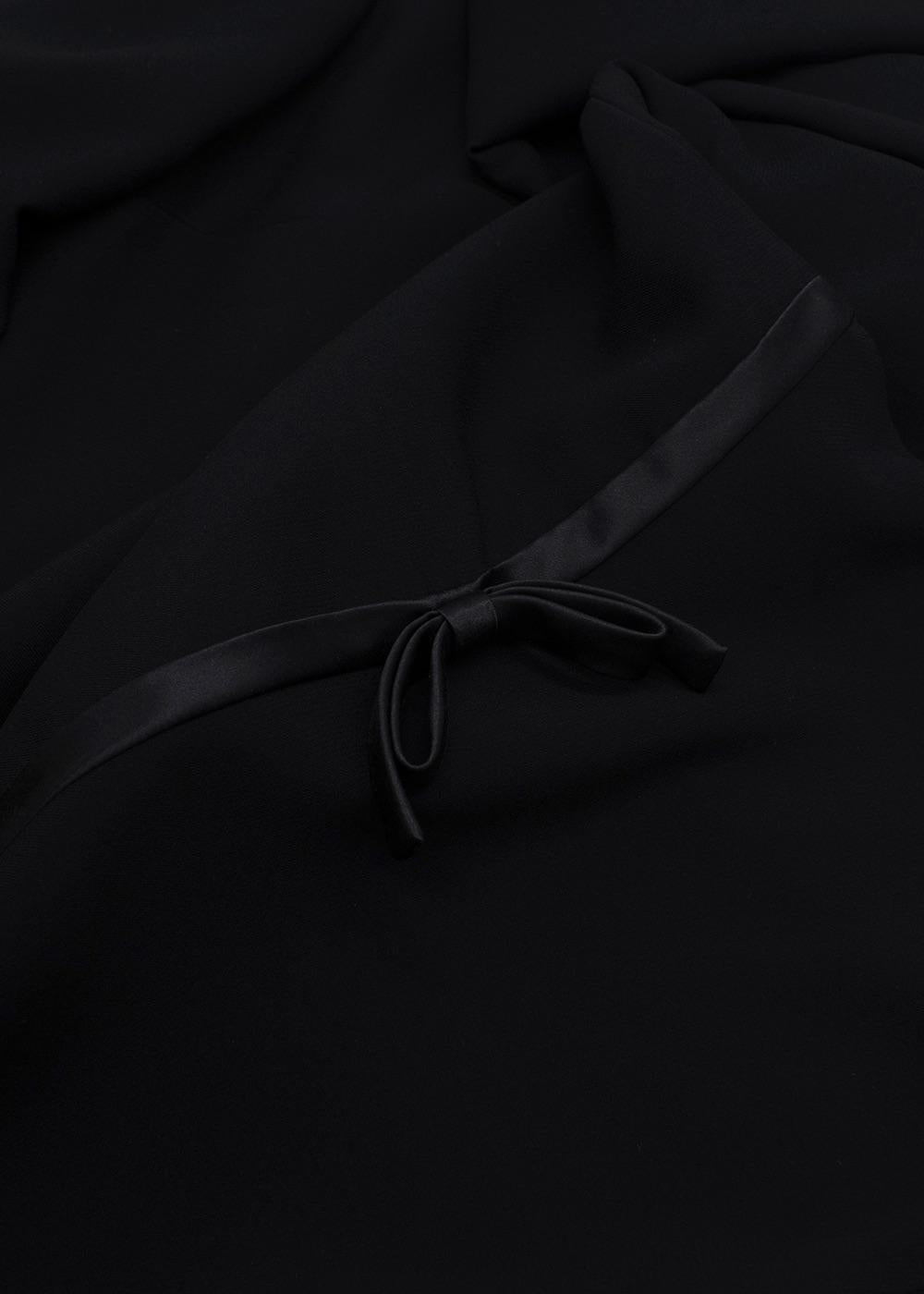 Miu Miu Black Long Sleeve Bow Detail Mini Dress