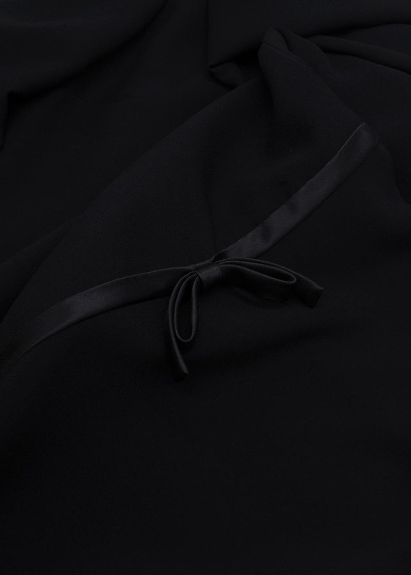 Miu Miu Black Long Sleeve Bow Detail Mini Dress