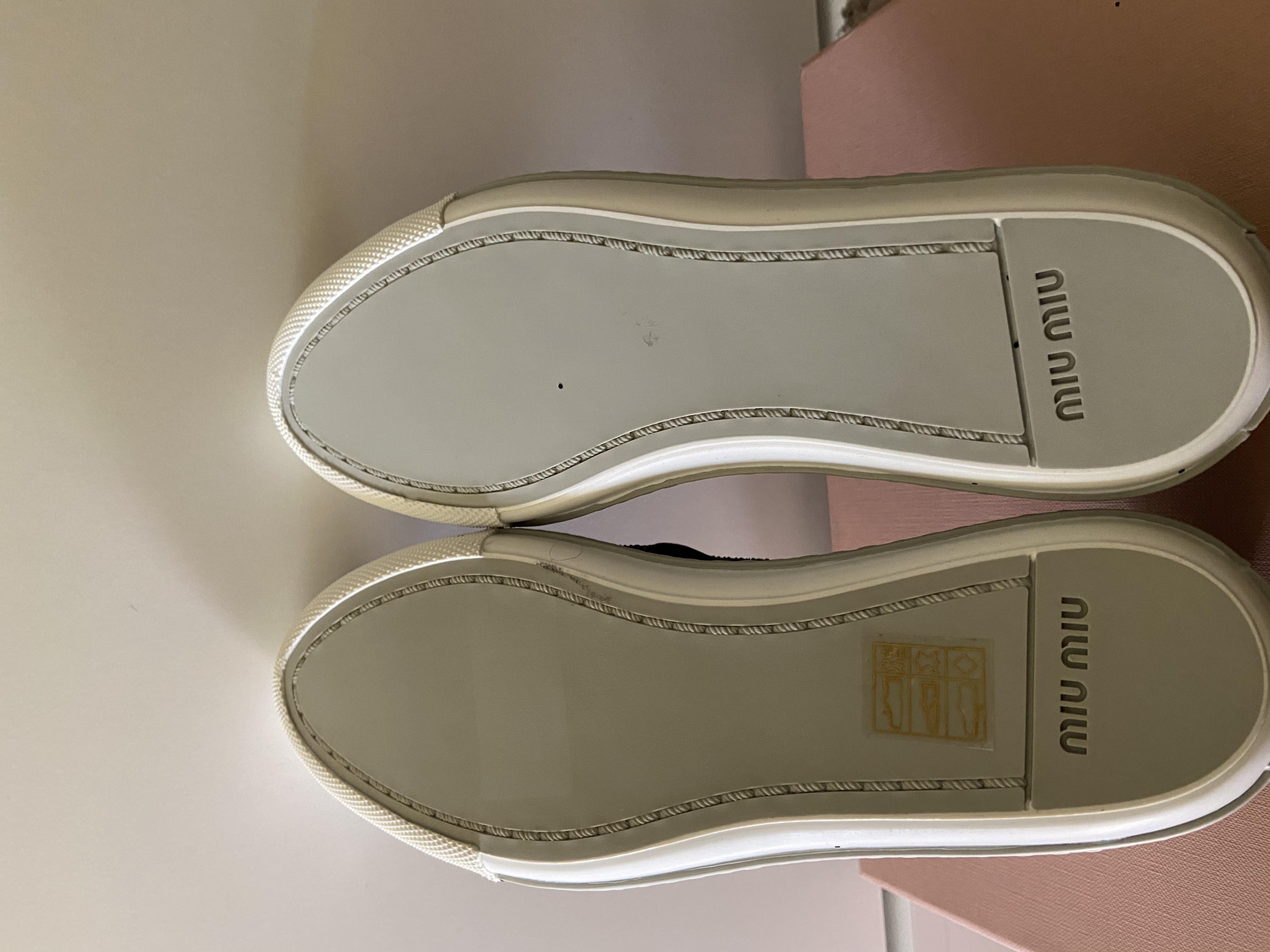 Miu Miu Black Glitter Slip-On Sneakers