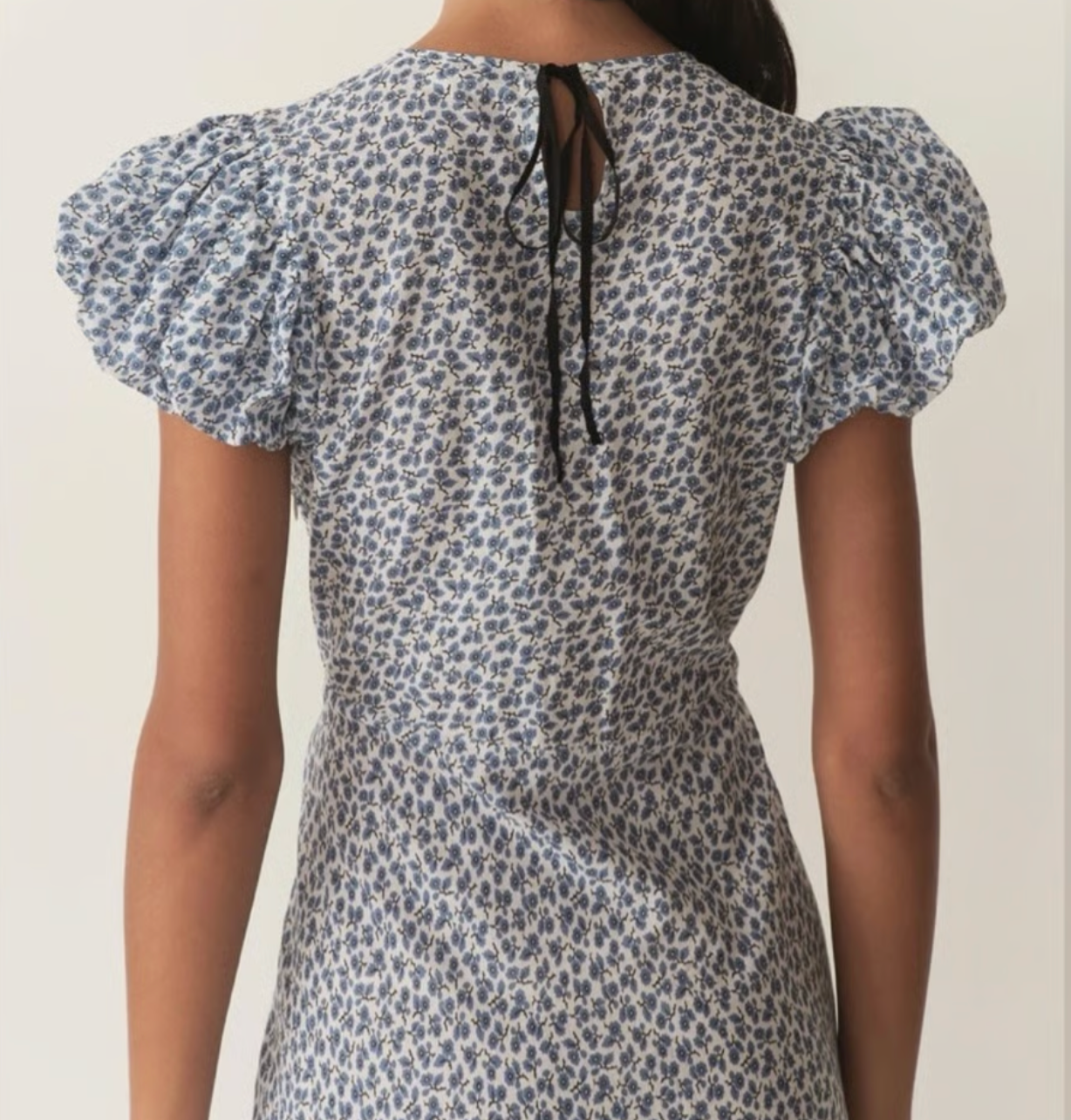 DÔEN Blue Organic Cotton Romina Midi Dress