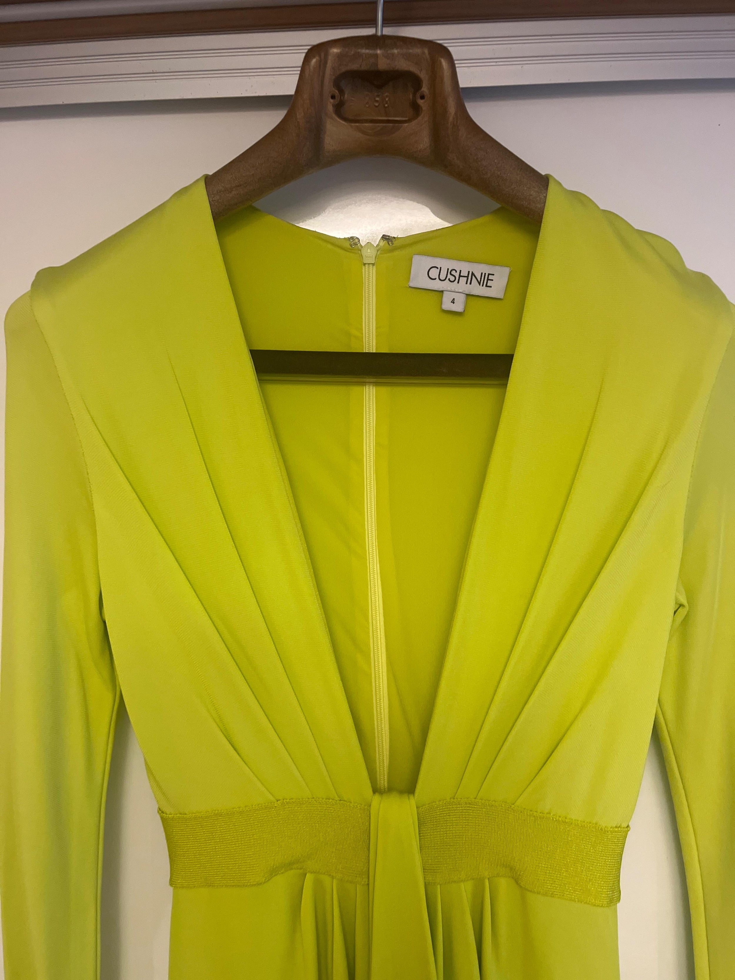 Cushnie Et Ochs Neon Deep V MIdi Dress
