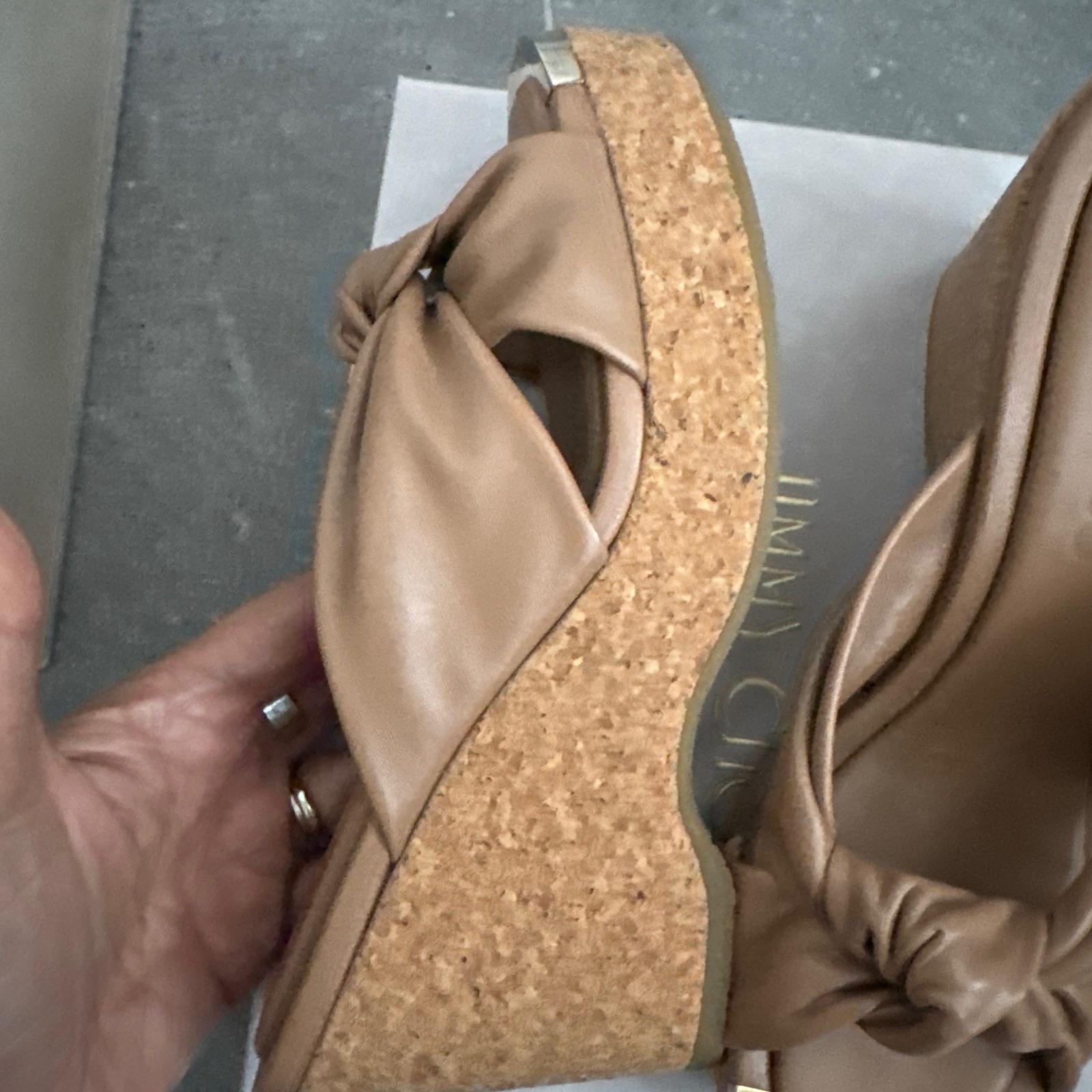 Jimmy Choo Tan 110 Cork Wedges