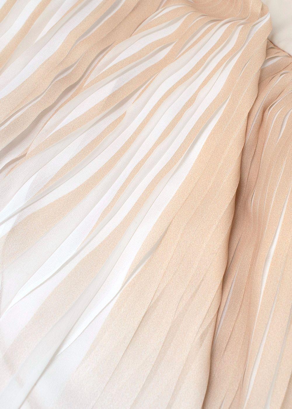 Peserico Cream Ombre Pleated Midi Skirt