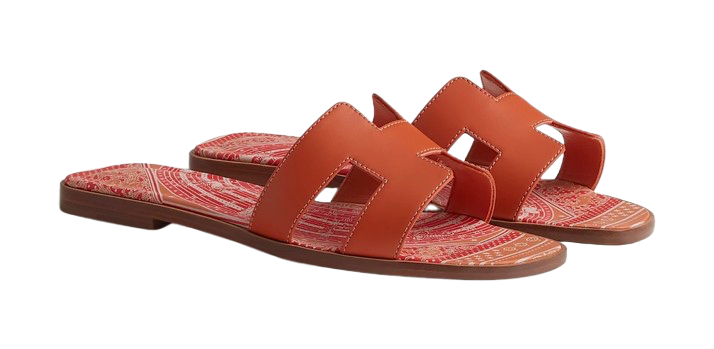 Hermes Orange Terracotta Oran Sandals