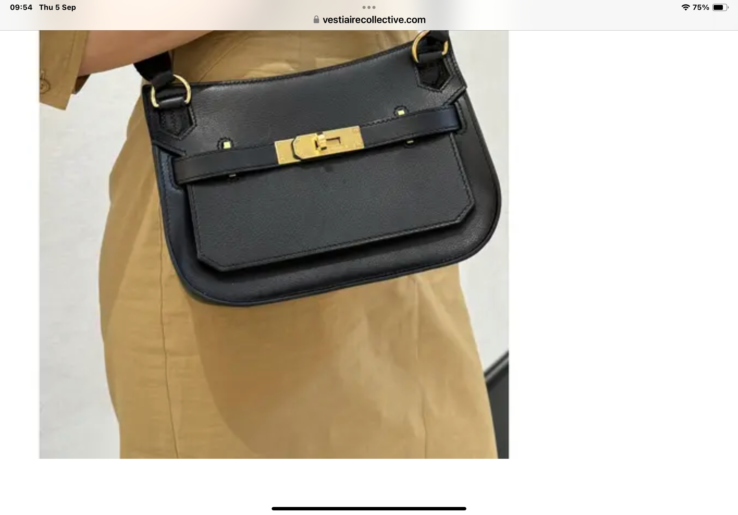 Hermes Black Evergrain  Leather Mini Jypsiere with Gold Hardware