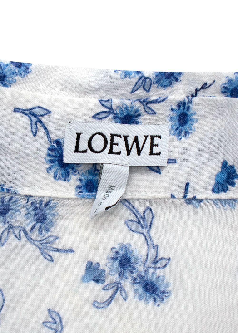 Loewe White Floral Oversized Cotton Shirt