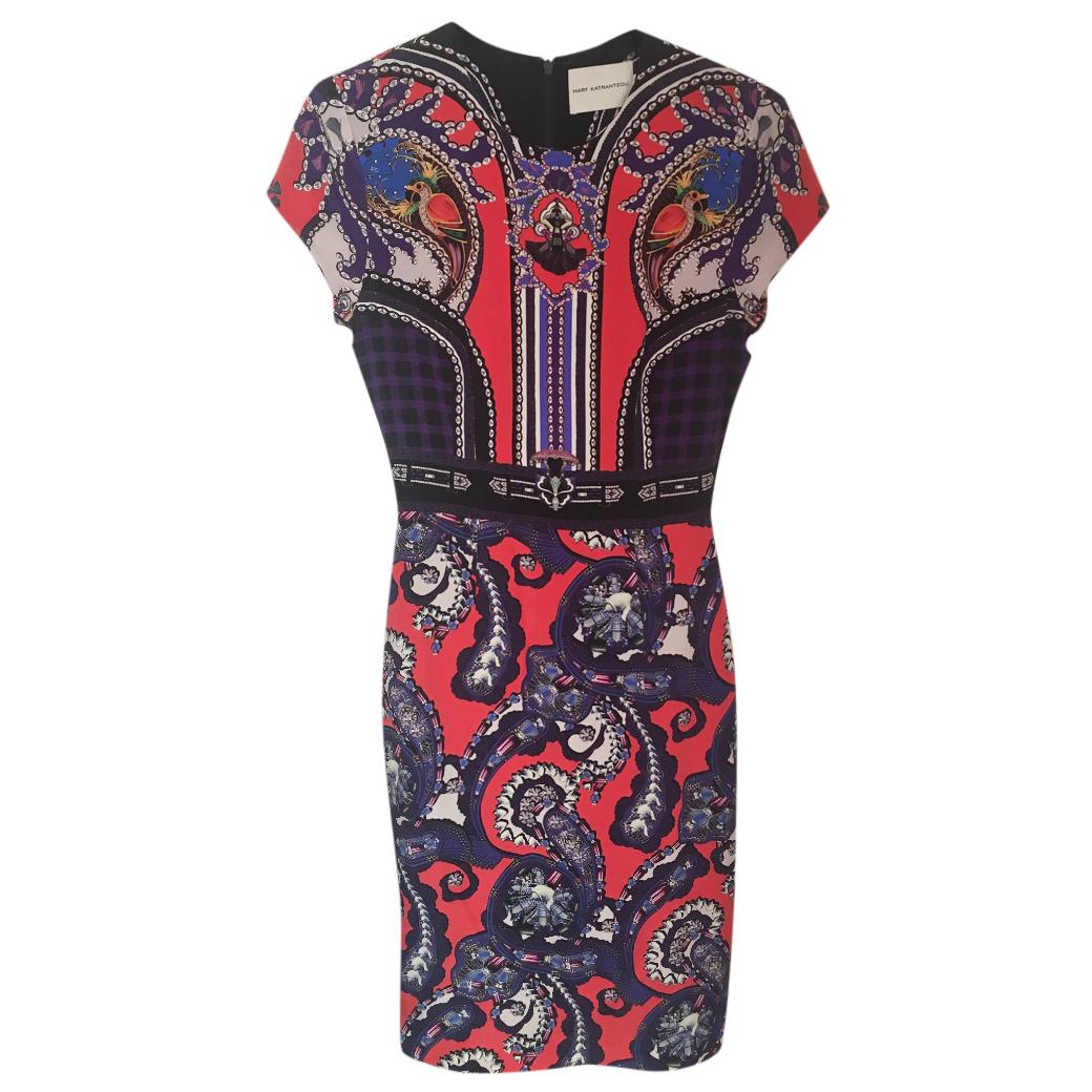 Mary Katrantzou Printed Cap-Sleeve Dress