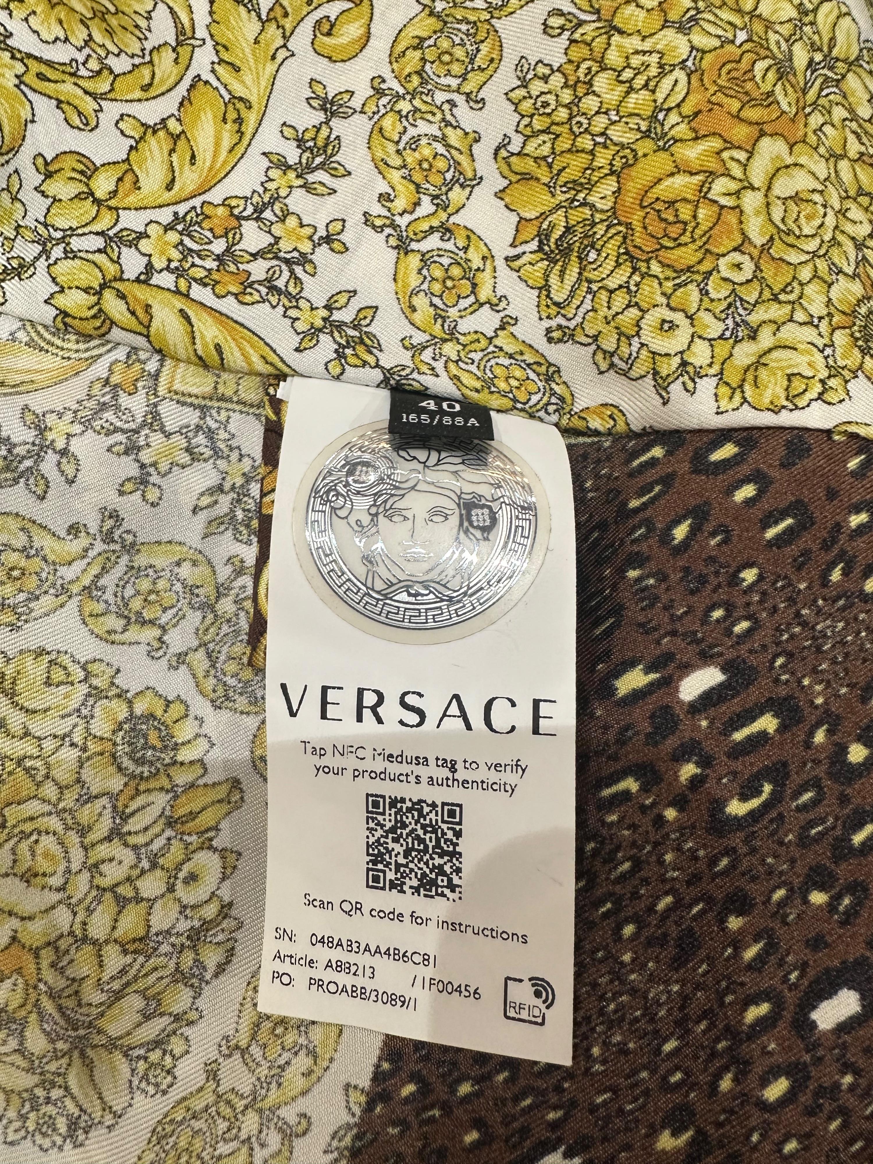 Versace Mixed Print Silk Blouse