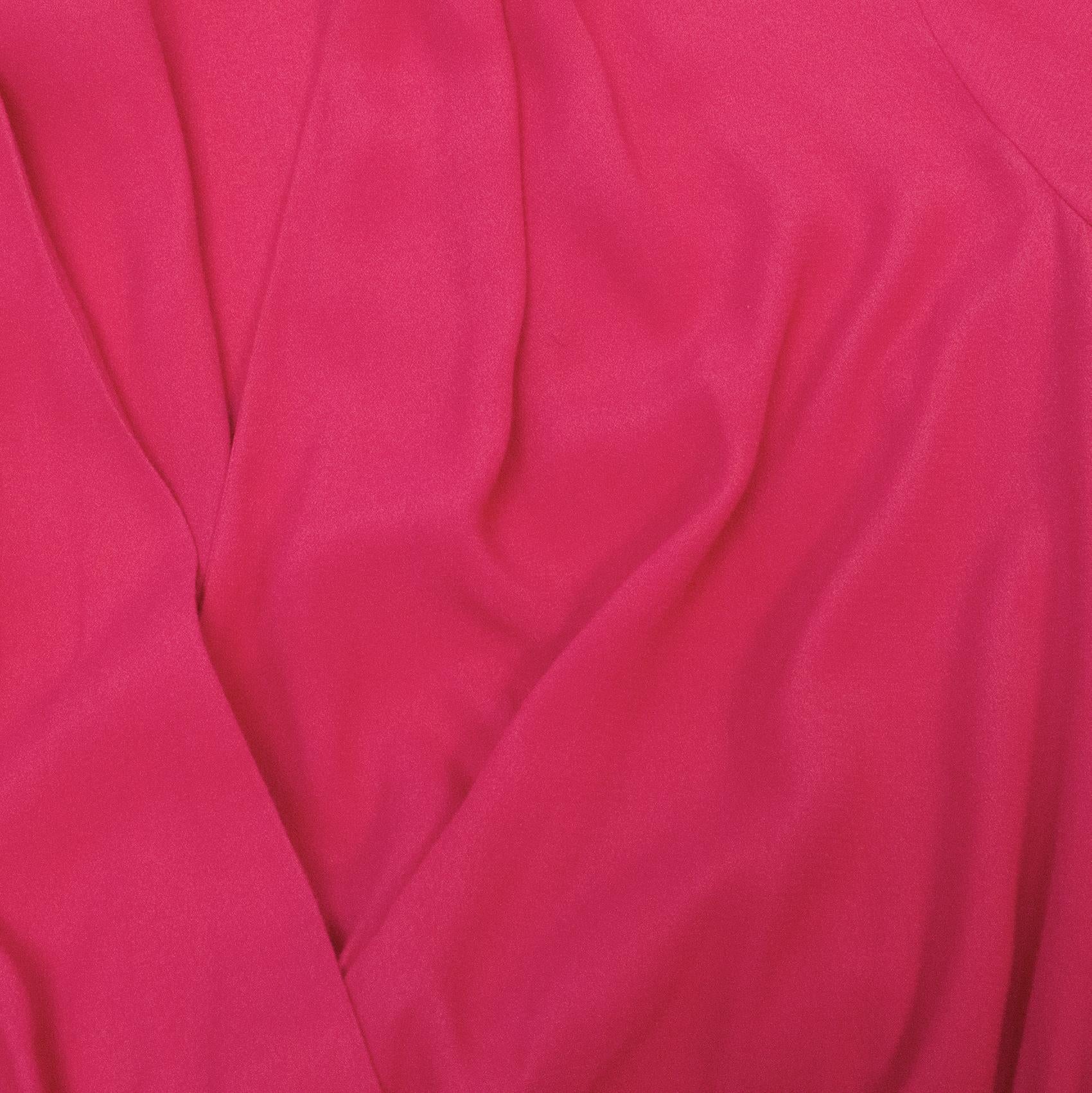 Iro Crossover Hot Pink Rayon Playsuit with Cropped Sleeves
