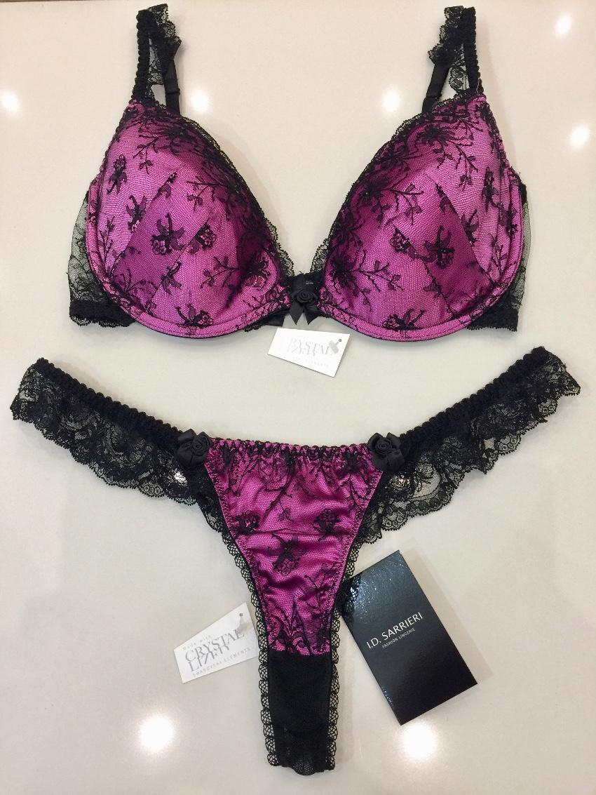 I.D Sarrieri Chantilly Lace & Swarovski Crystal Plunge Bra Set