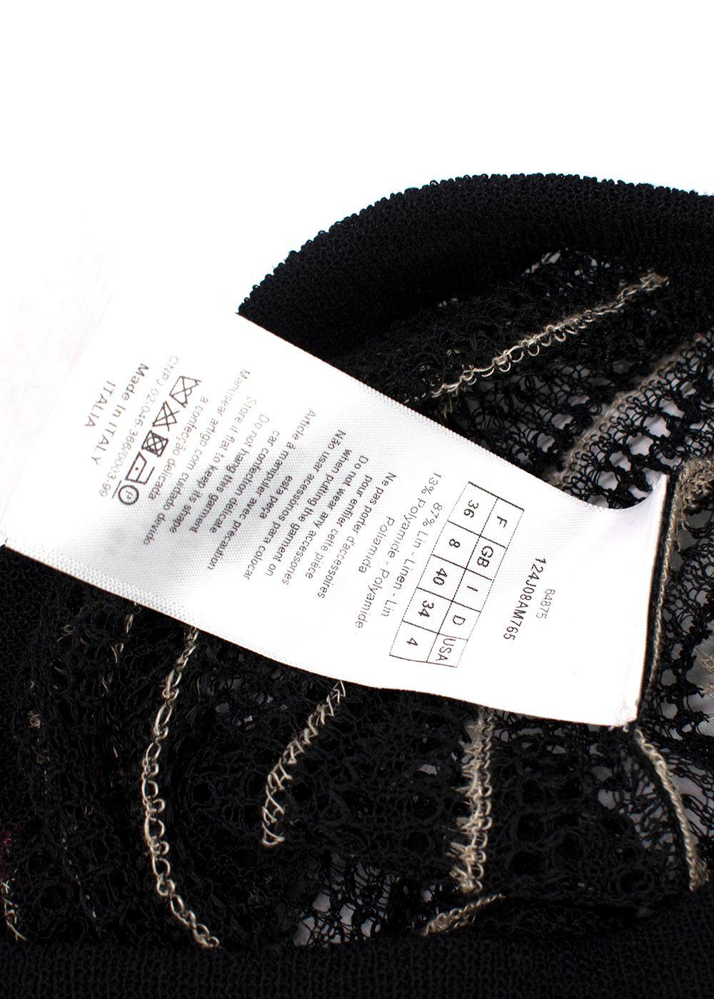 Dior Mesh Knit Black & Raspberry Midi Skirt