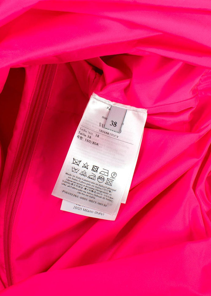 Valentino Neon Pink Satin Mini Dress