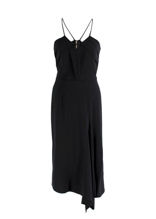 Roland Mouret Black Rope Strap Midi Dress