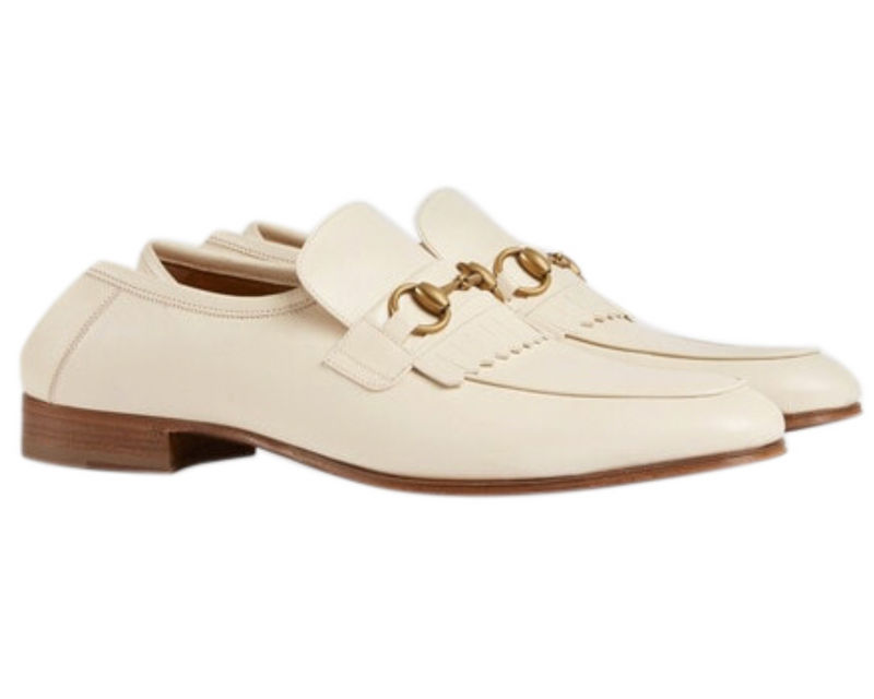 Gucci Ivory Fringed Mens Quentin Loafers
