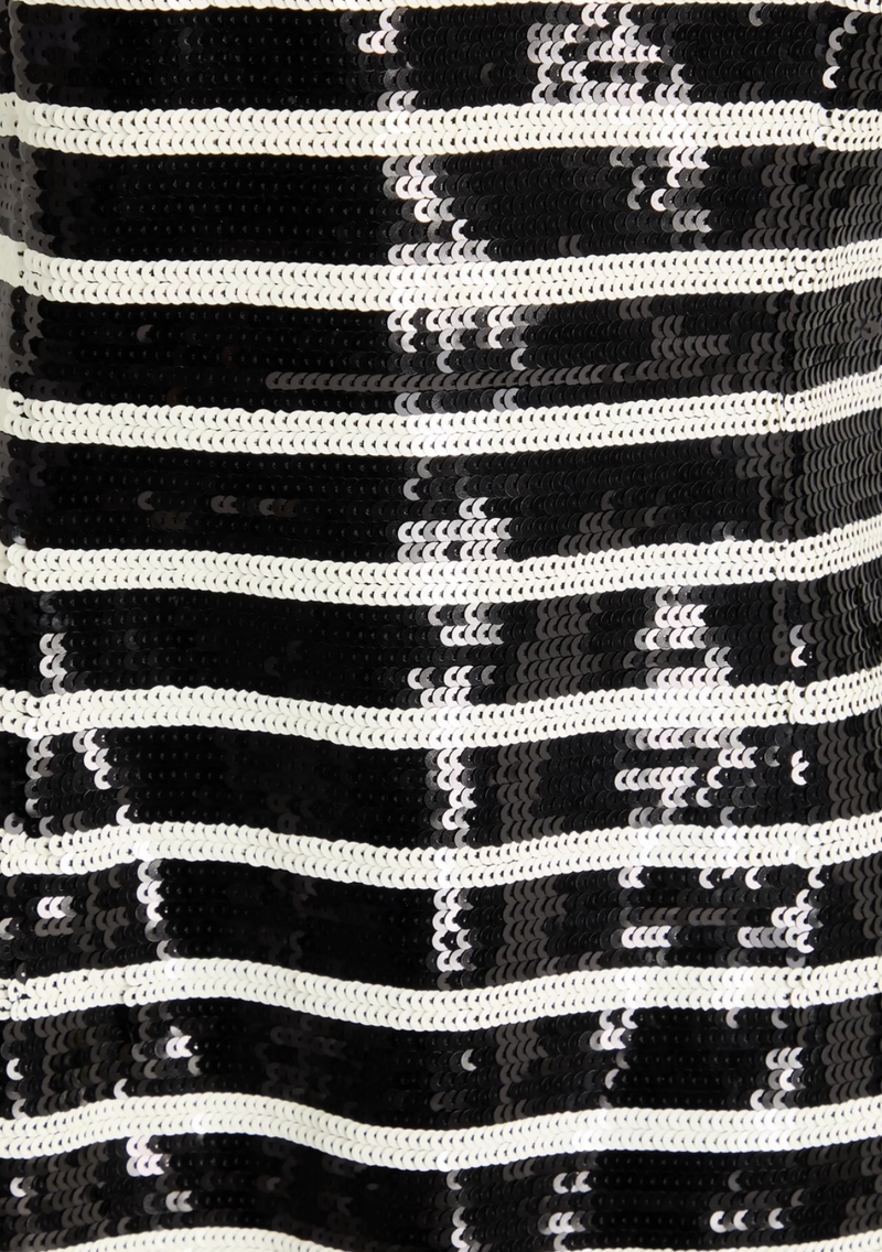 Veronica Beard Cala Strapless Striped Sequined Mini Dress