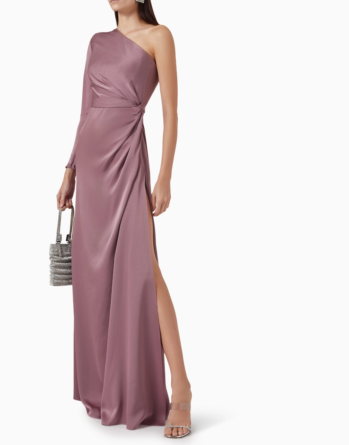 Alex Perry One-shoulder Twisted Gown in Satin Crepe