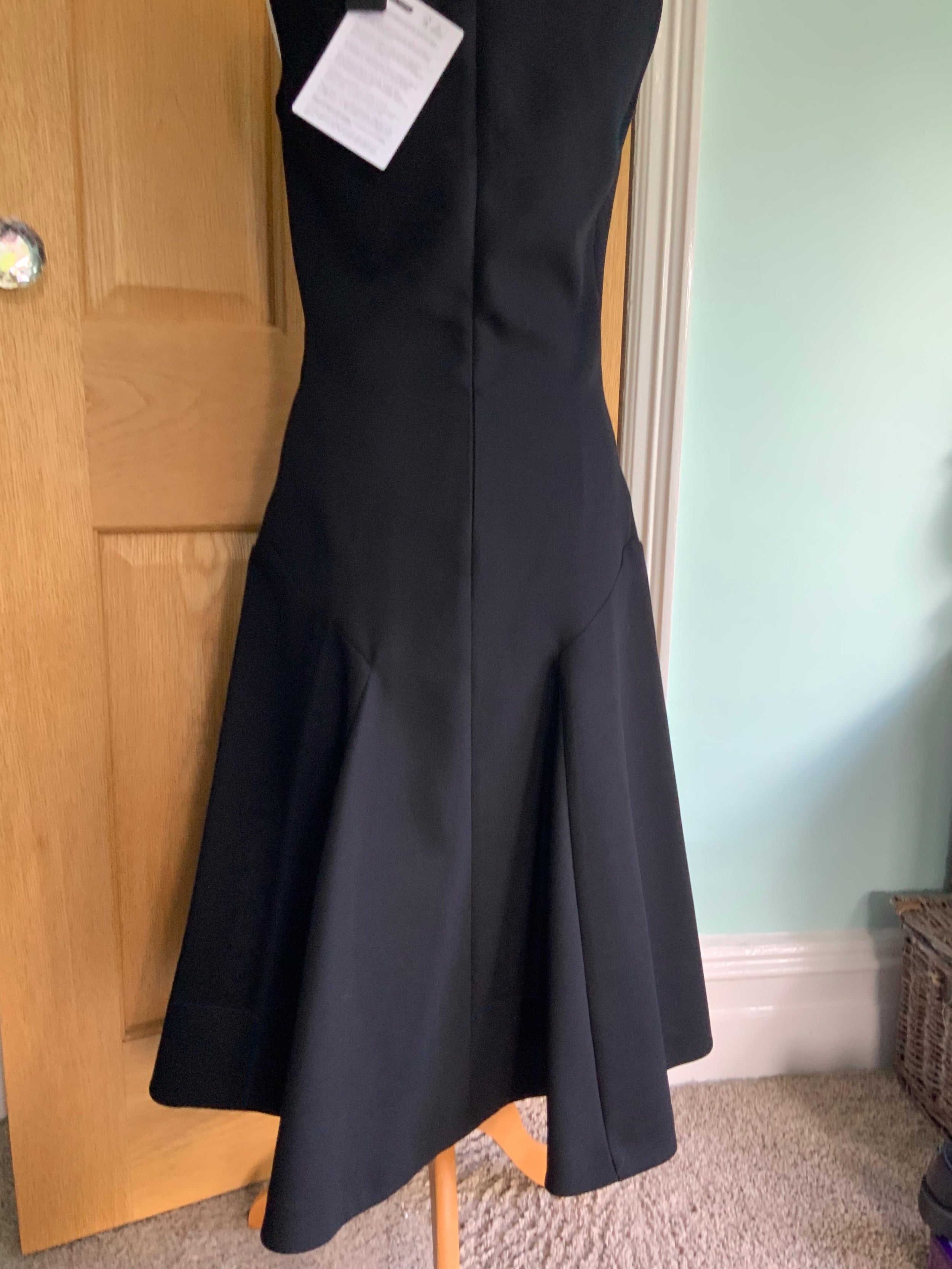 Black wool-twill Jackson pleated dress