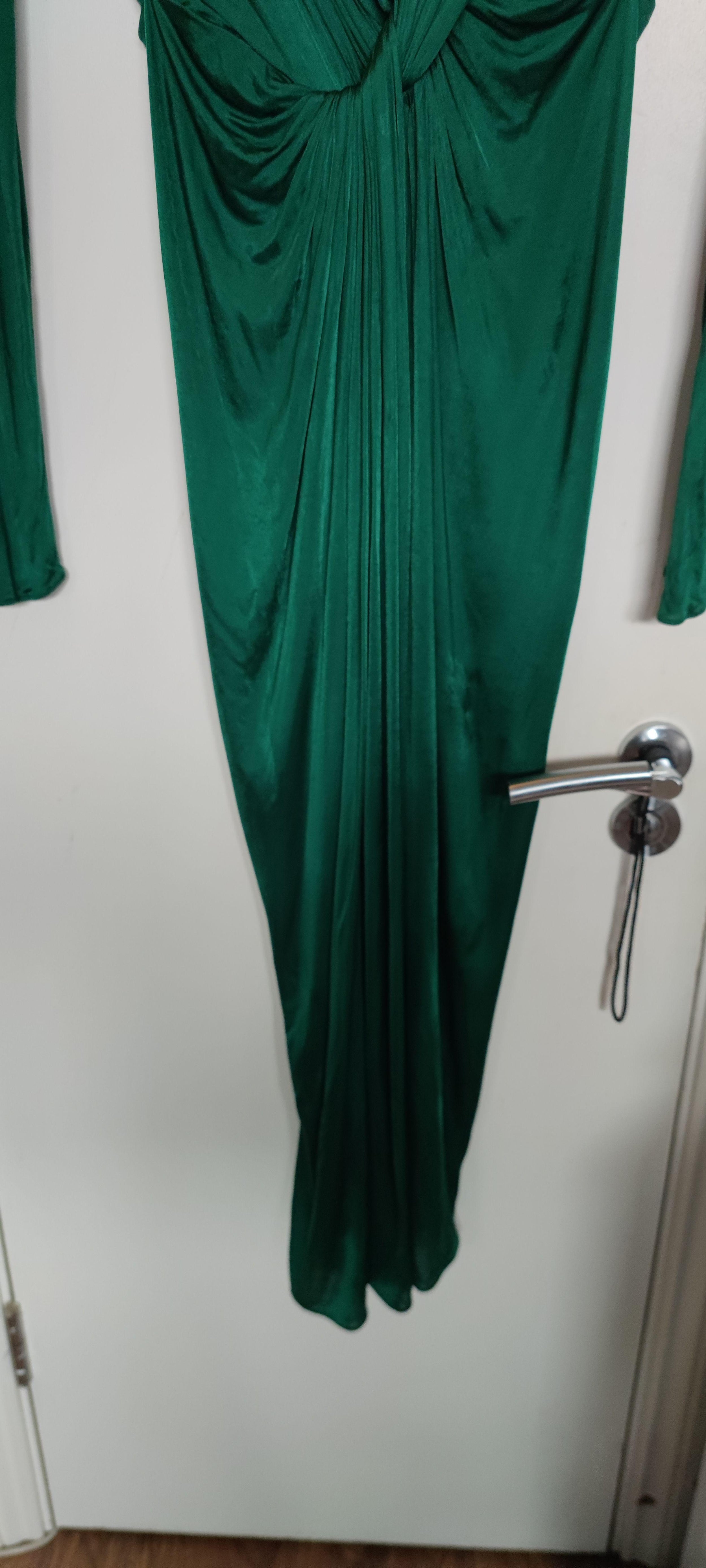 Emerald Draped Bodycon Dress