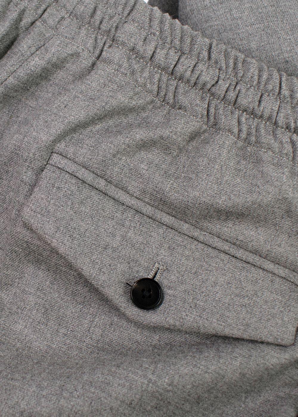 Joseph Grey Tailored Drawstring Waist Wool Trousers