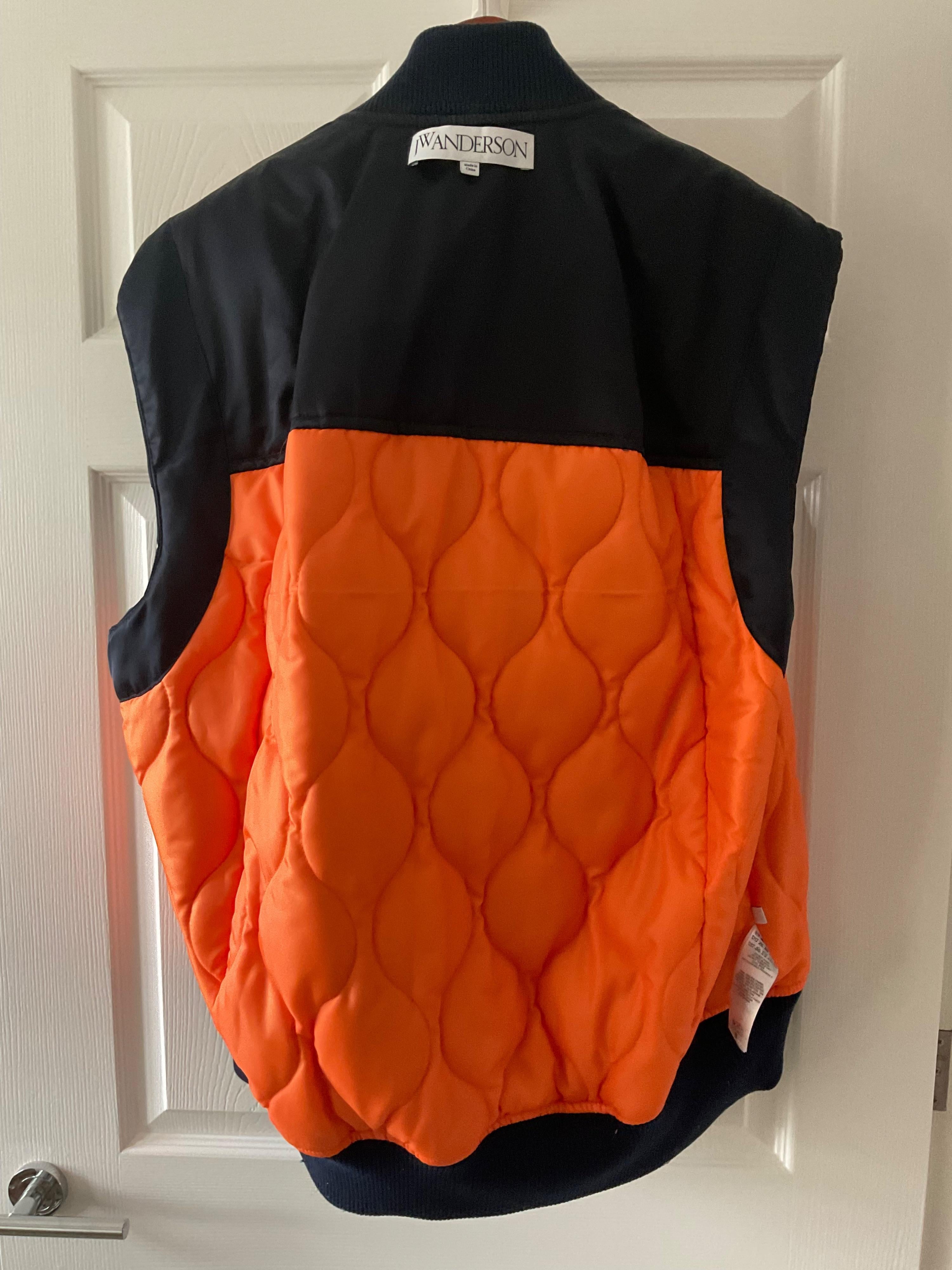 JW Anderson Marine Blue Bomber Gilet Jacket