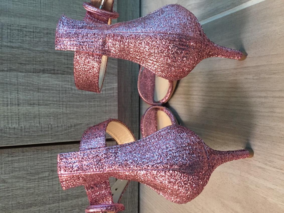 Gianvito Rossi Pink Lame Portofino 75 Sandals