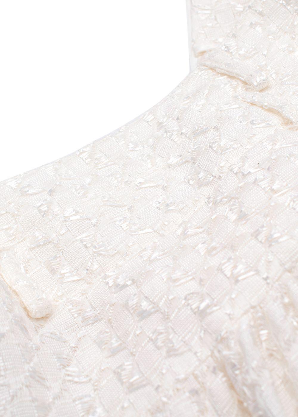 Dior White Pleated A Line Mini Skirt