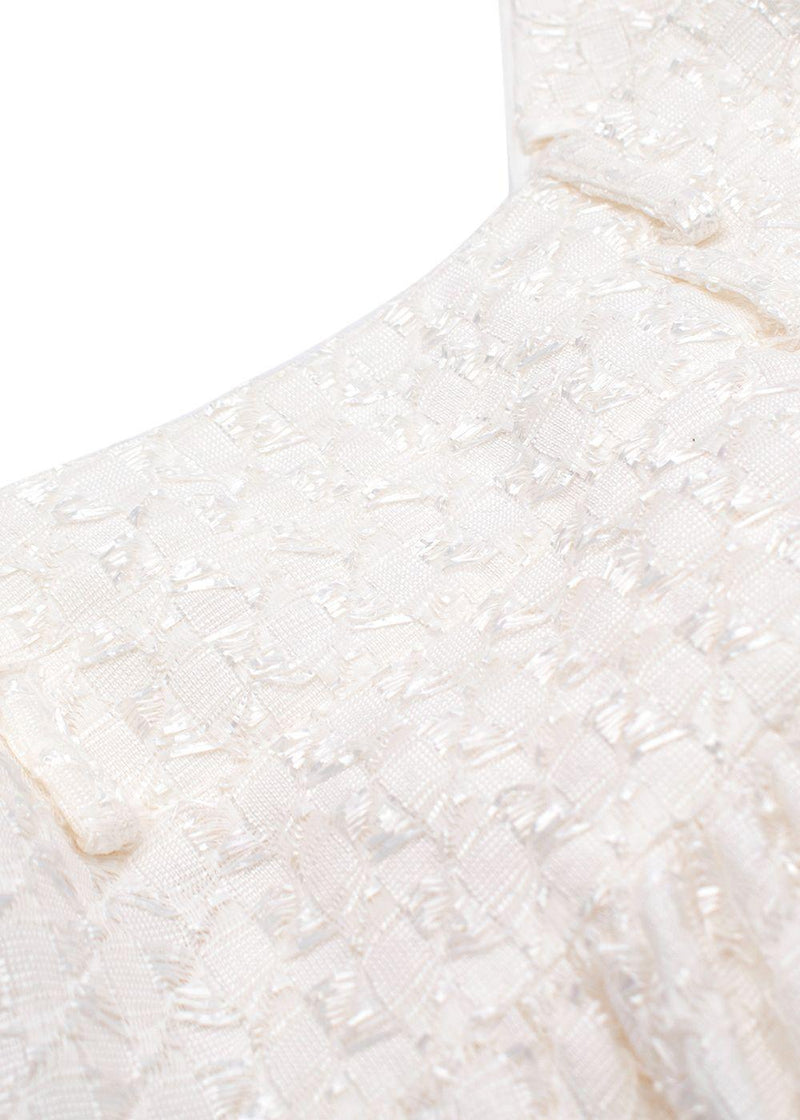 Dior White Pleated A Line Mini Skirt