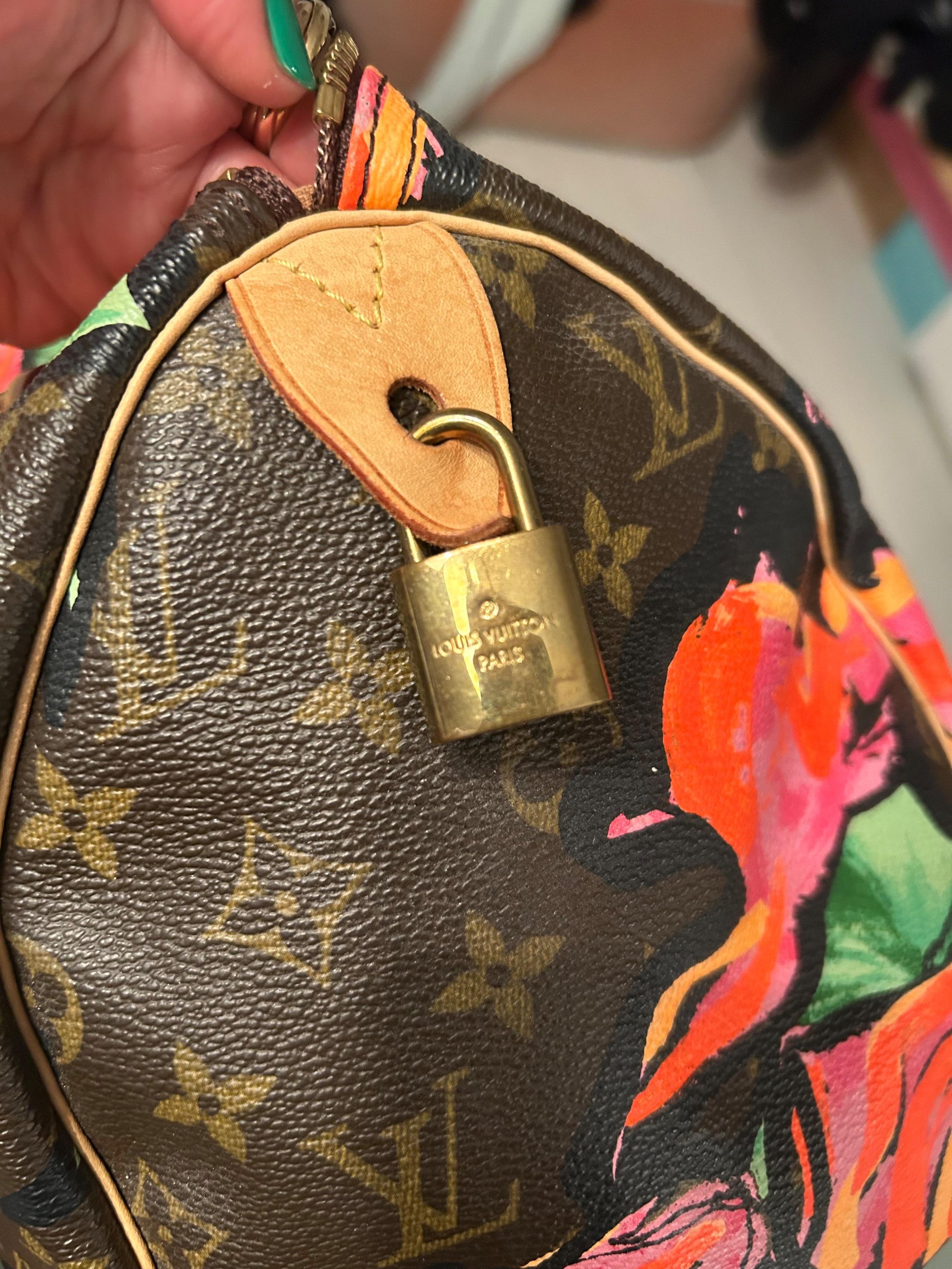 Stephen Sprouse Multicolor Monogram Roses Coated Canvas Speedy 30
