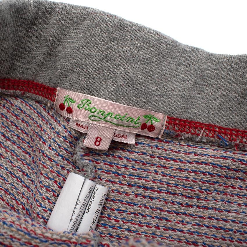 Bonpoint Grey Cotton Tracksuit With Tweed Details
