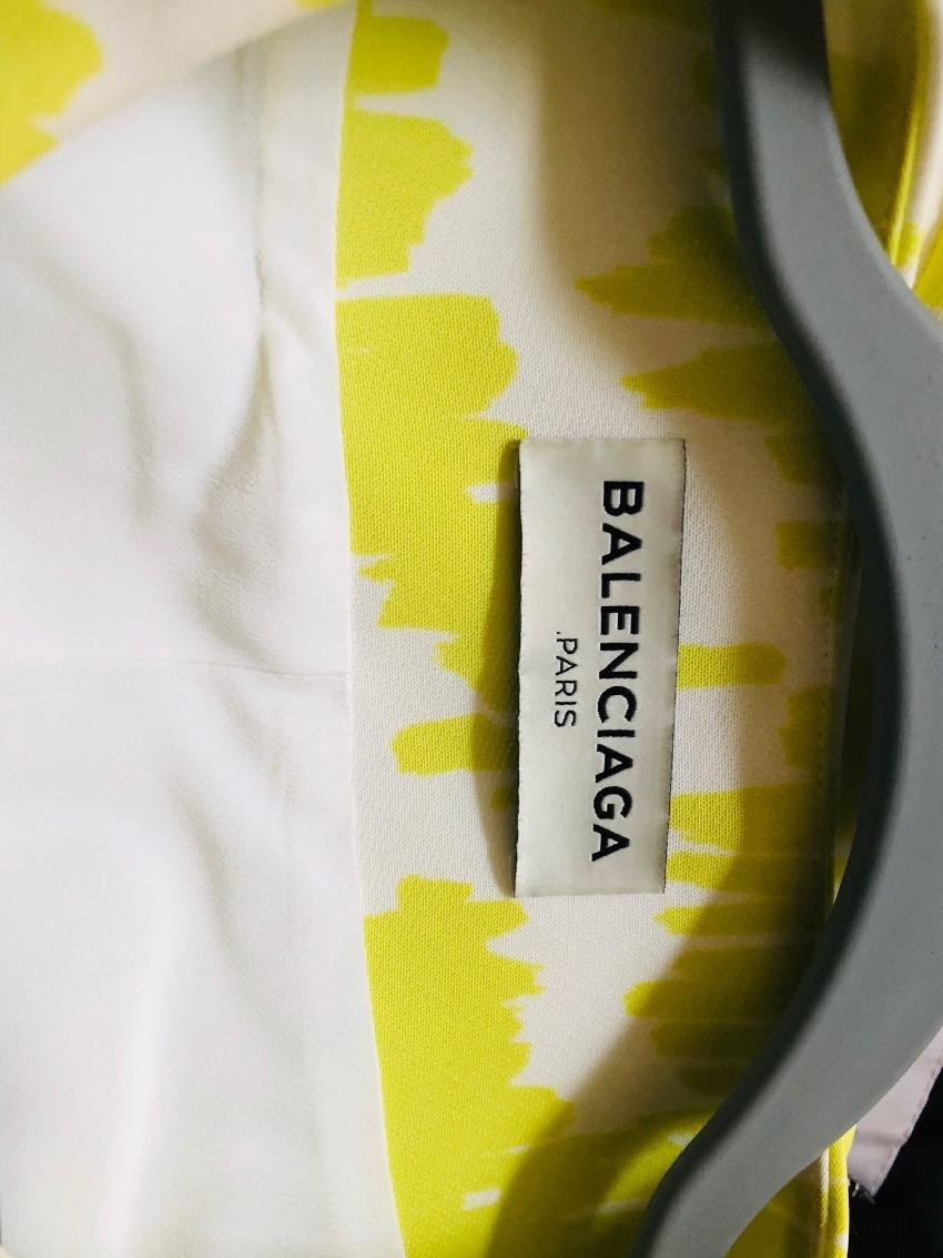 Balenciaga Yellow and White Skirt and Jacket Set