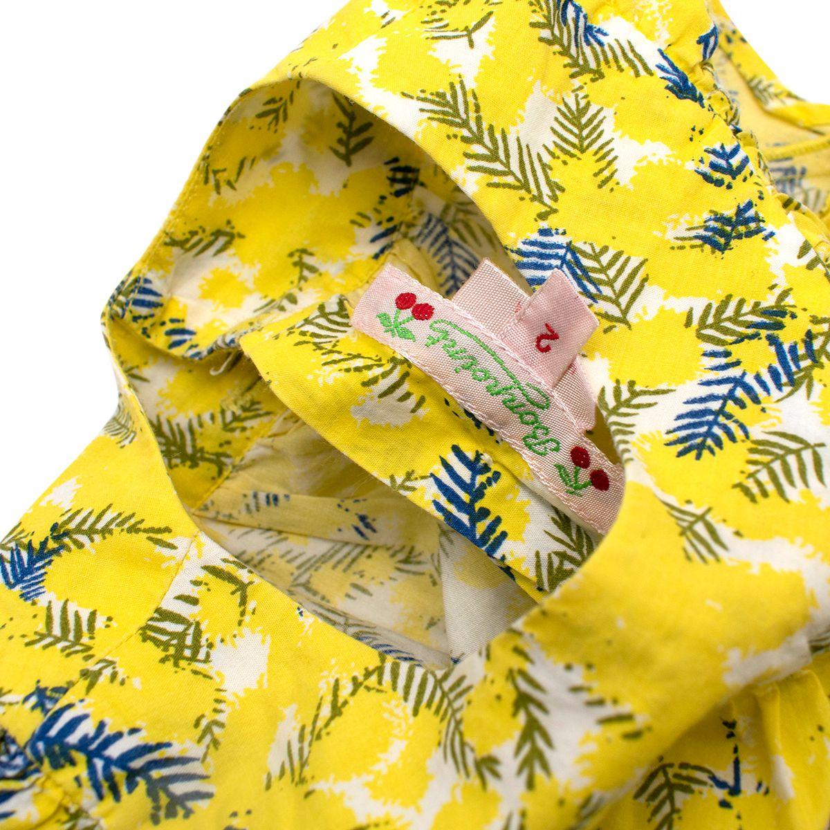 Yellow Mimosa Print Cotton Blouse