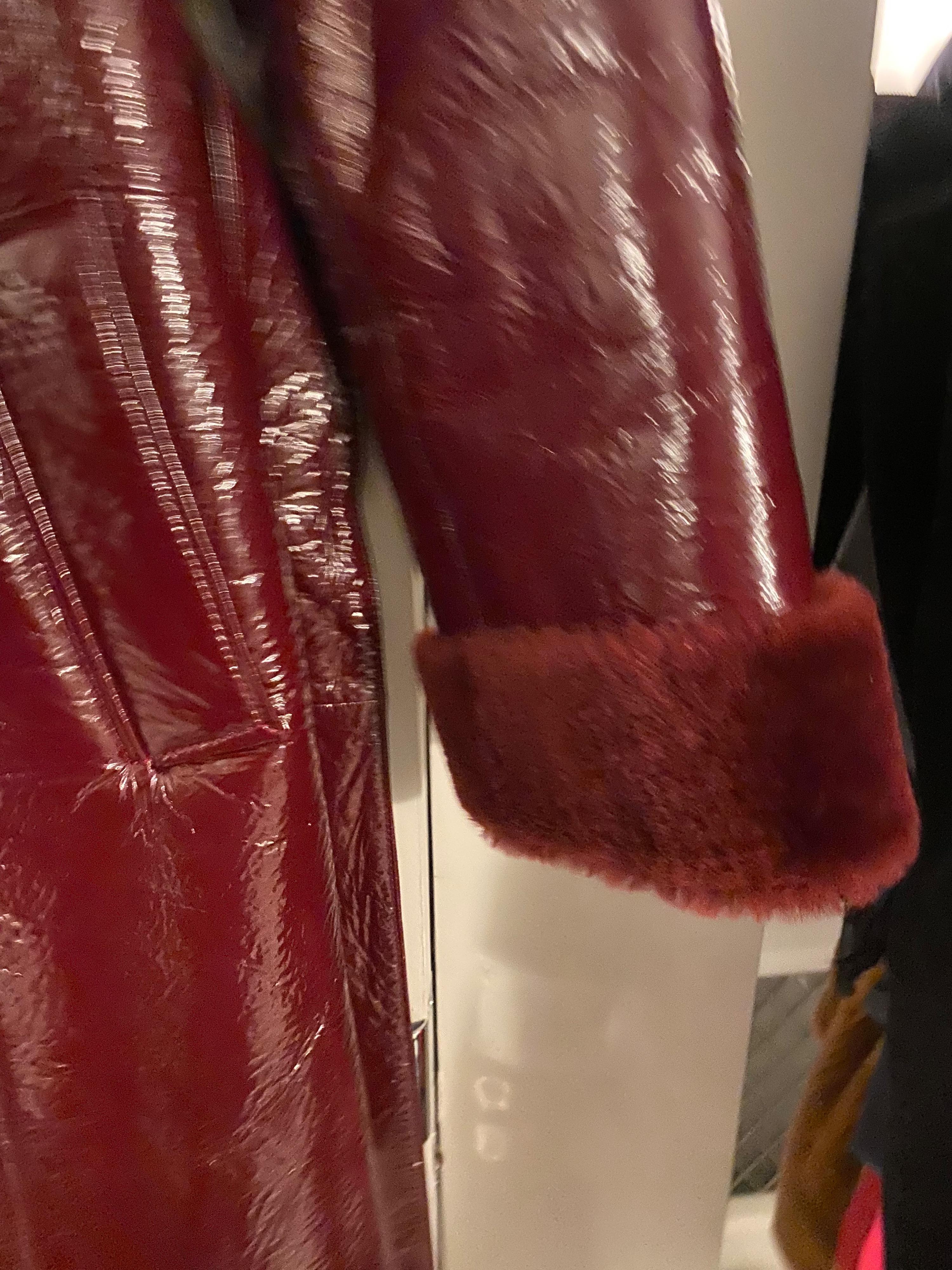 Burgundy Tuscan Lamskin Fusun Shearling Coat