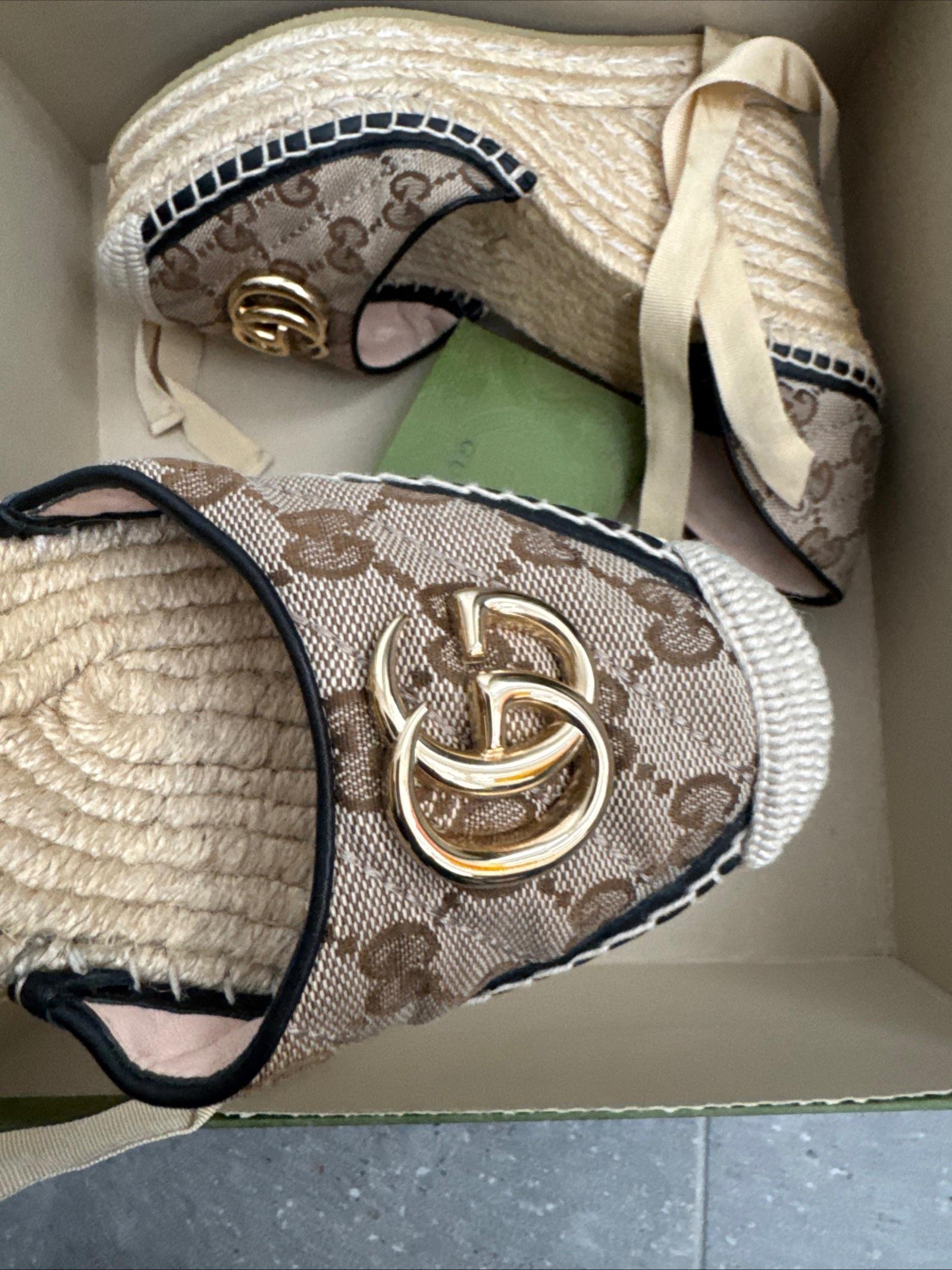 Gucci Beige GG Wedges