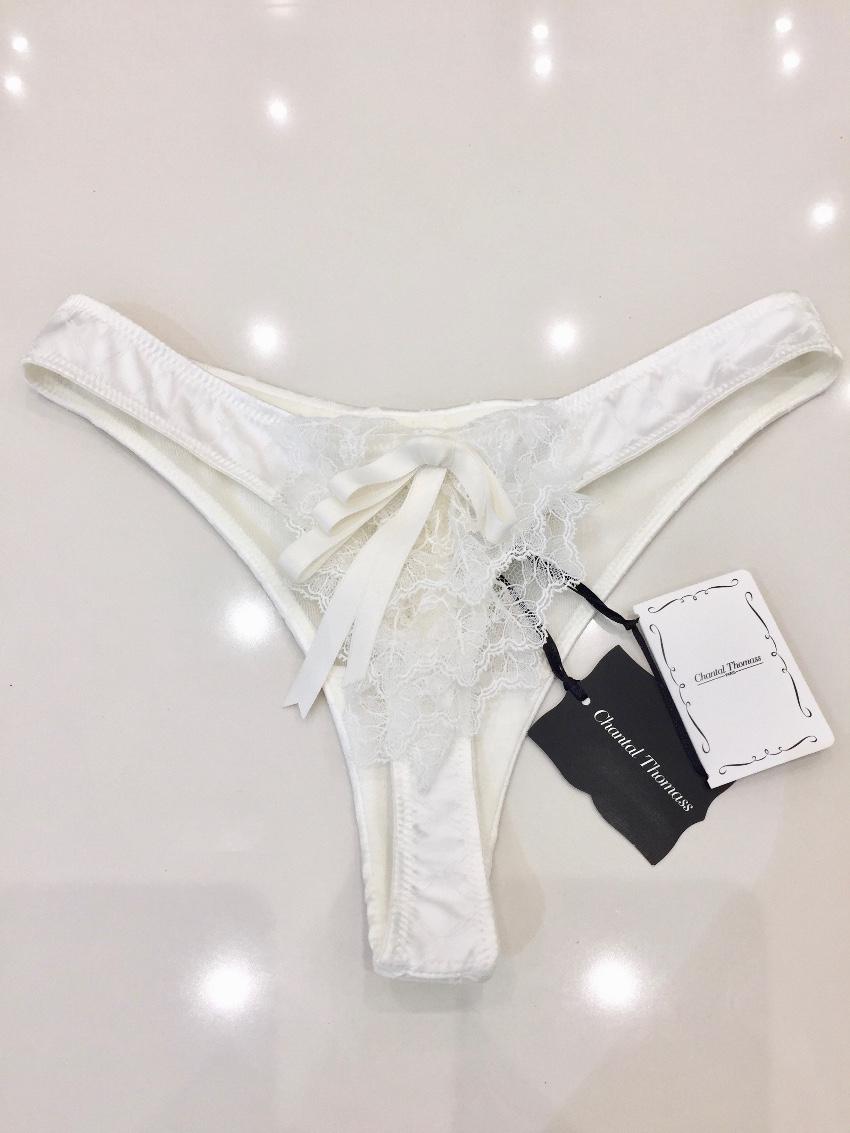 Chantal Thomass Calais Leavers Lace & Satin Pad Bra & Thong Set