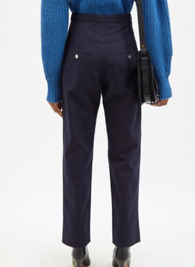 Isabel Marant Etoile Navy 'Phil' Trousers with Silver Zip