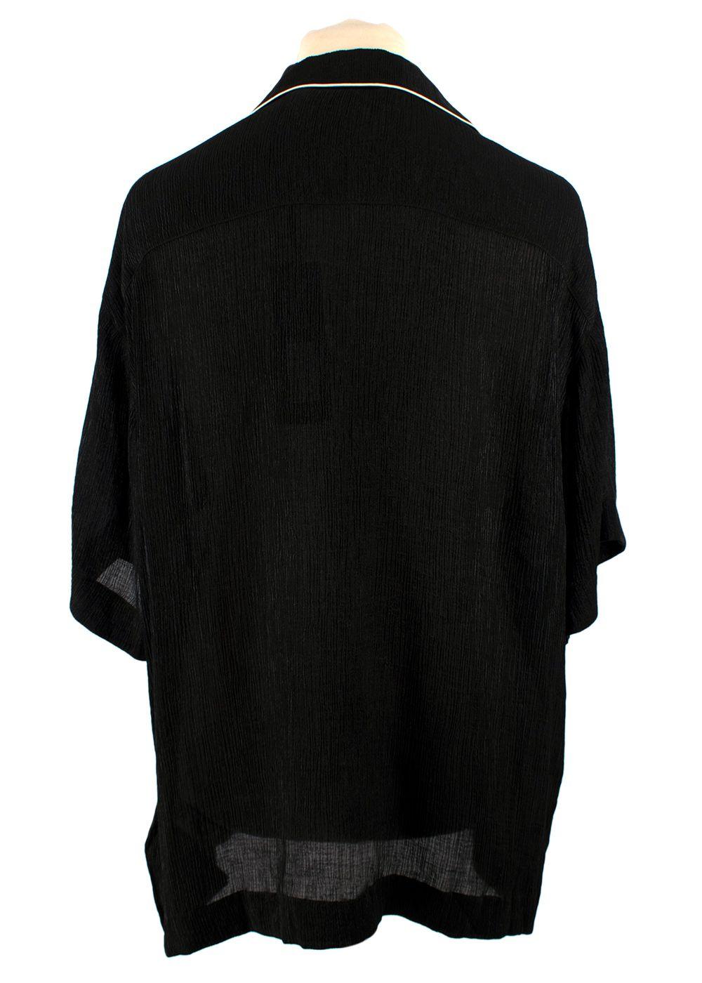 Palm Angels Black Soiree Logo Embroidered Bowling Shirt
