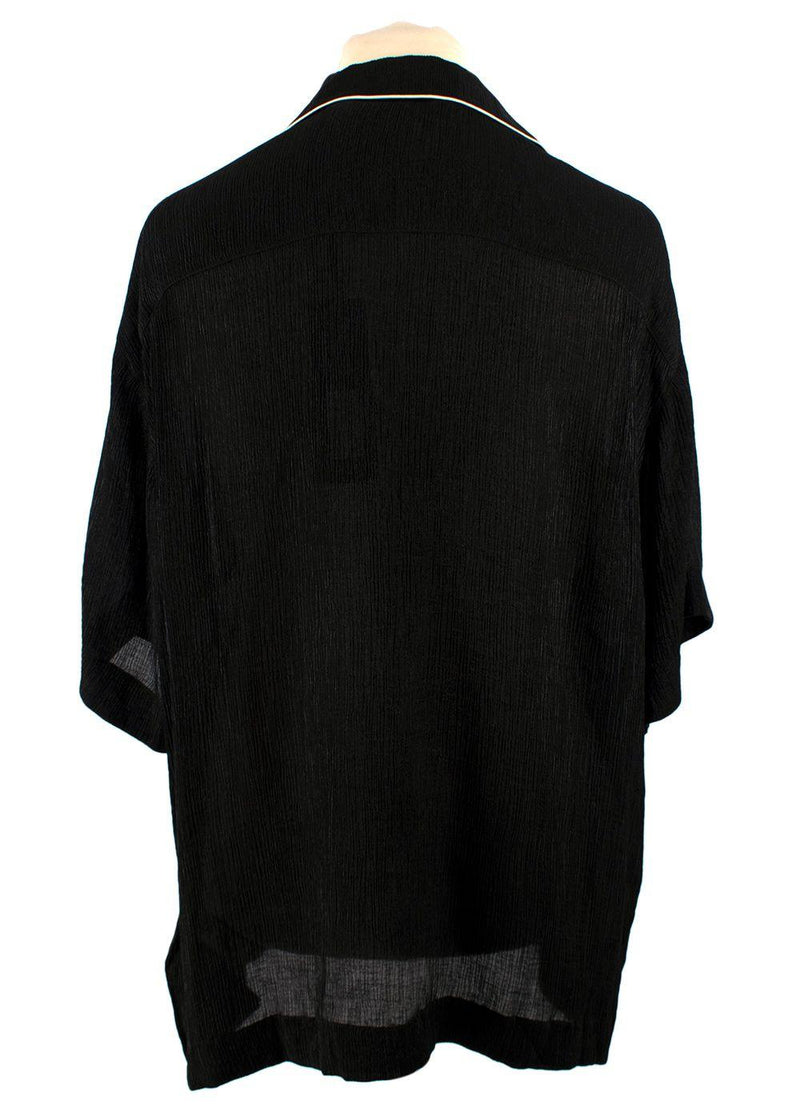 Palm Angels Black Soiree Logo Embroidered Bowling Shirt