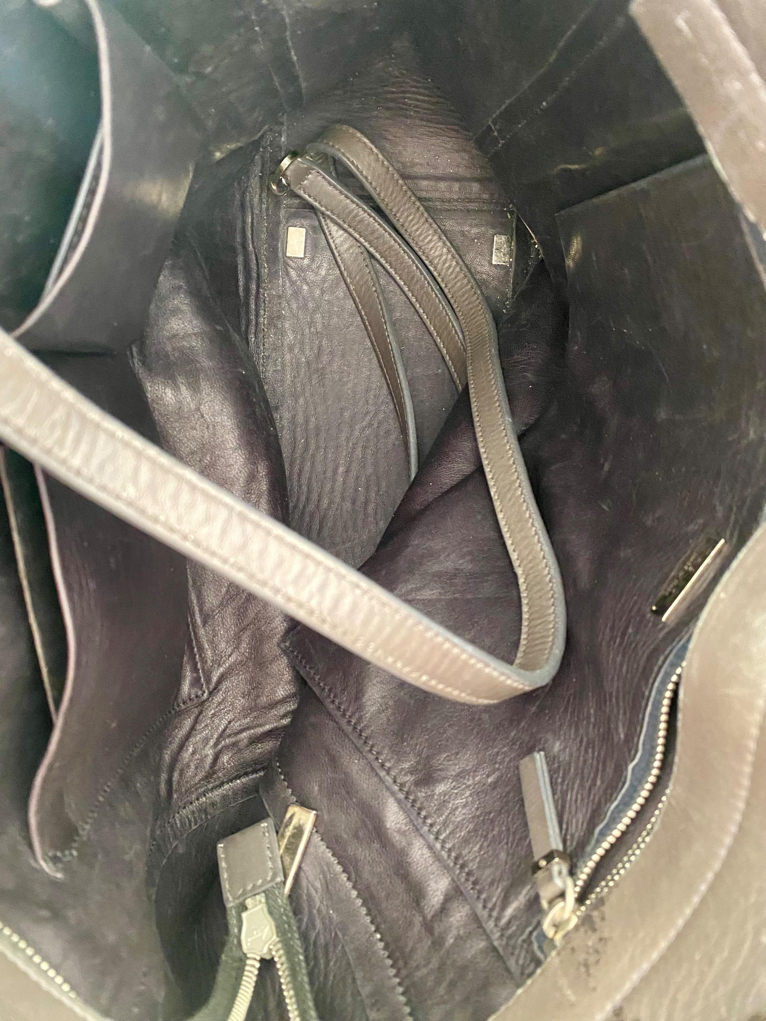 The Row Grey Tall Tote Bag - Well worn