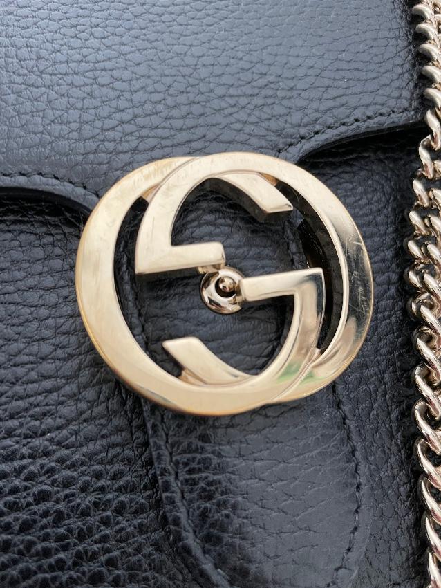 GUCCI Dollar Calfskin Interlocking G Shoulder Bag